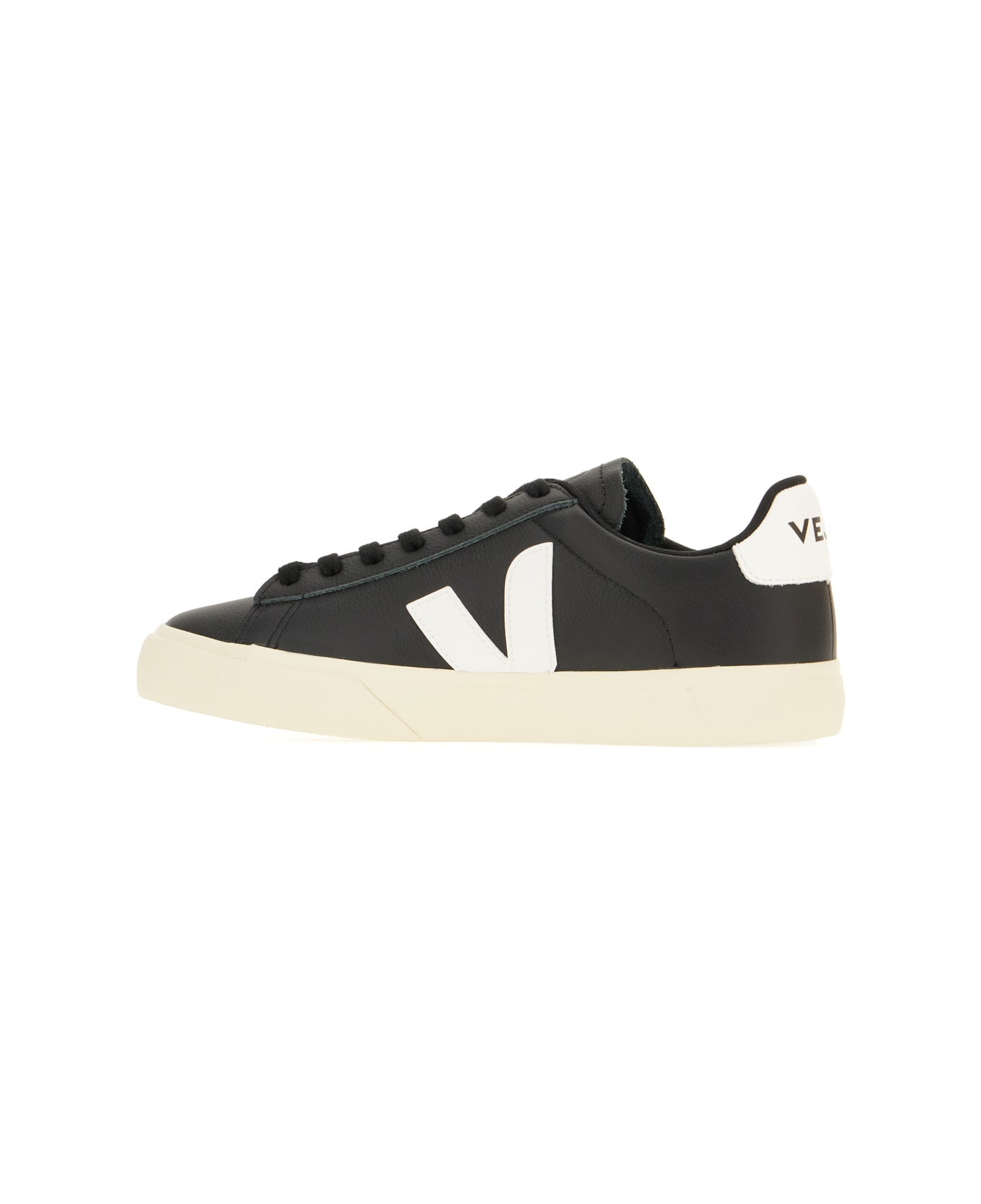 Veja Black Leather Campo Sneakers - BLACKWHITE