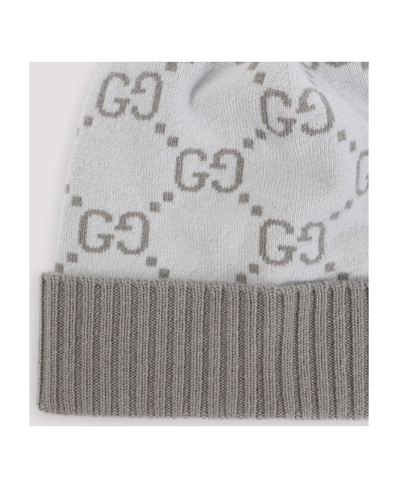 Gucci Gg Beanie Hat - Zinc Light Grey