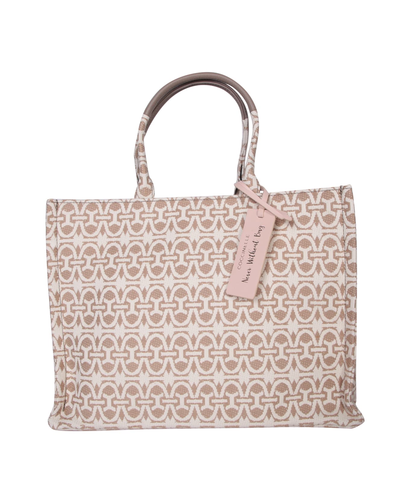 Coccinelle Beige And White Tote Bag - Beige