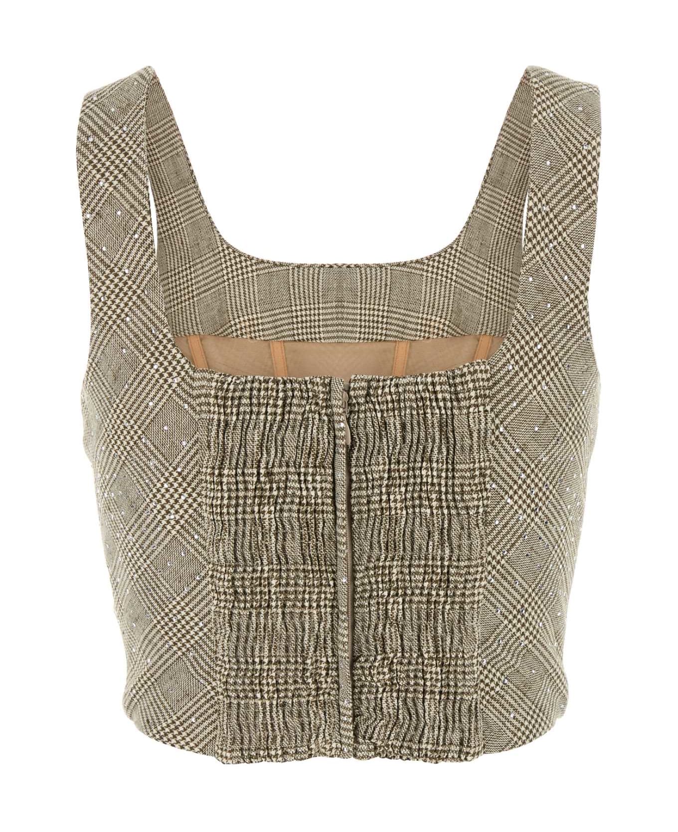 Giuseppe di Morabito Embroidered Cotton Blend Bodice - BEIGE