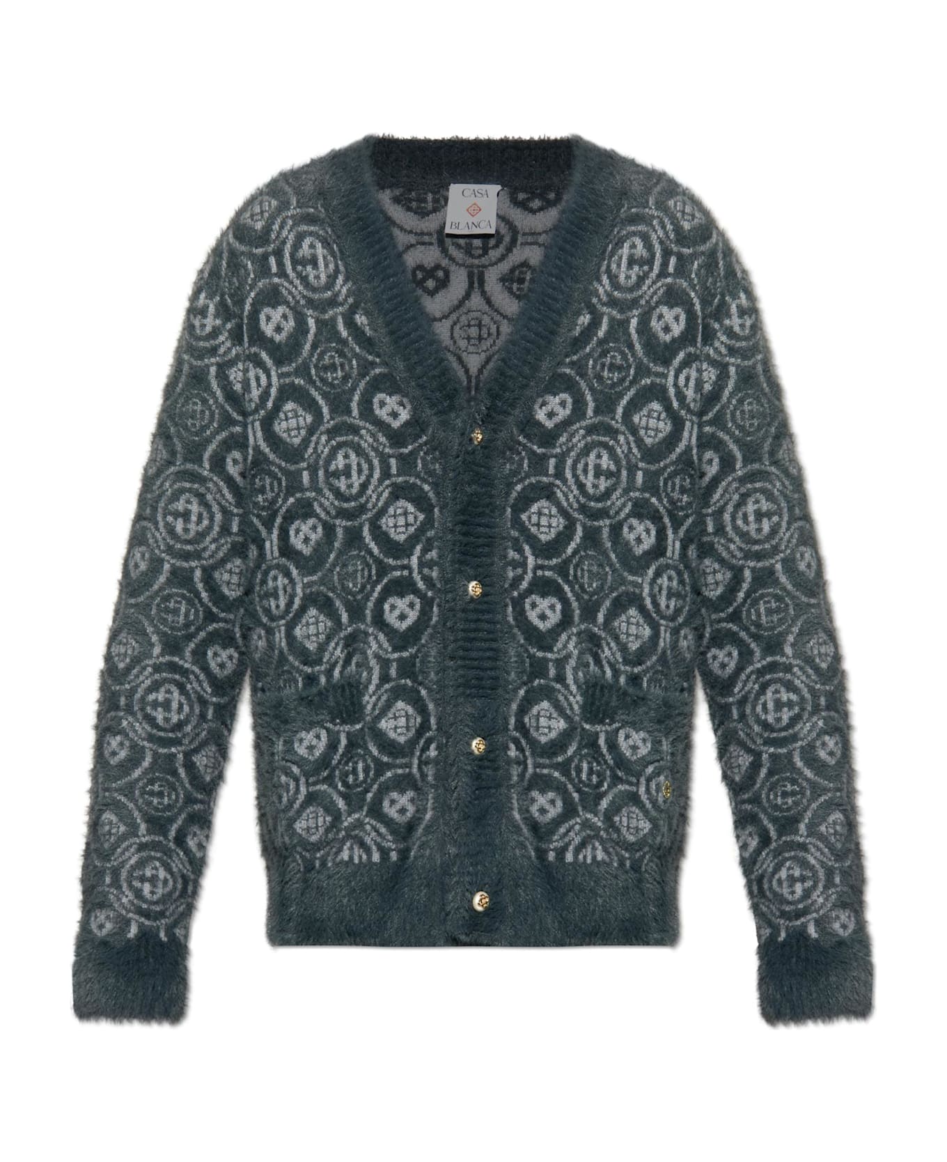 Casablanca Monogram Cardigan - GREY