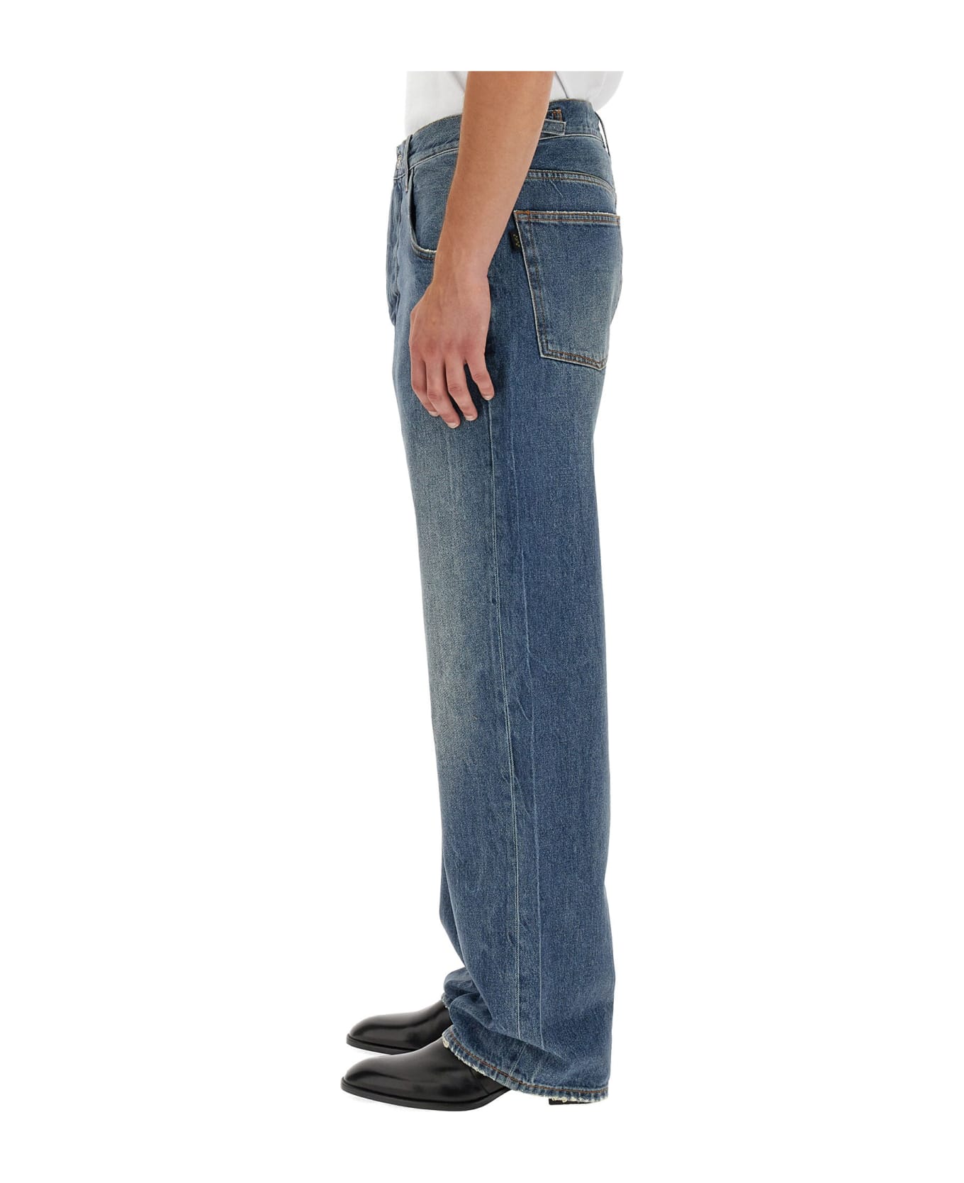 Haikure Jeans In Denim - Blue Coated