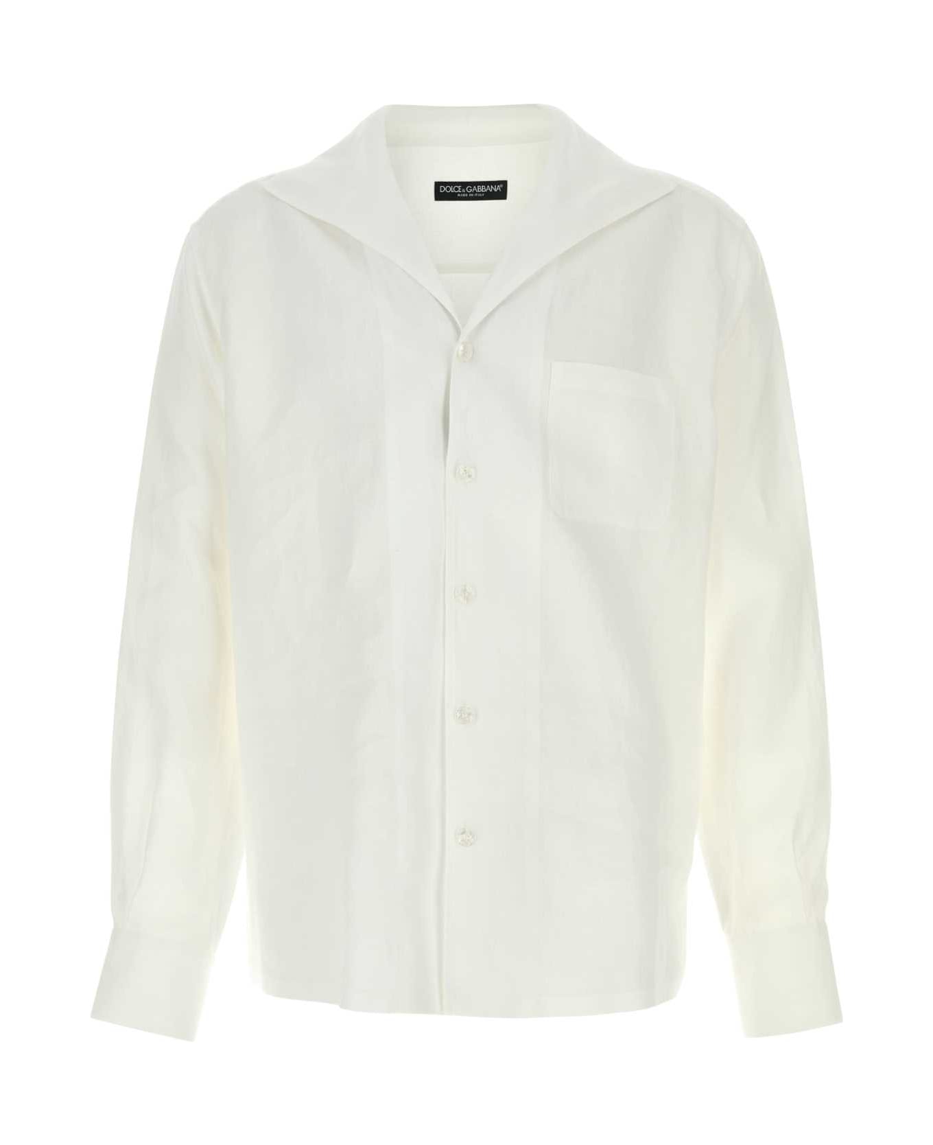 Dolce 
Gabbana White Linen Shirt - BIANCO