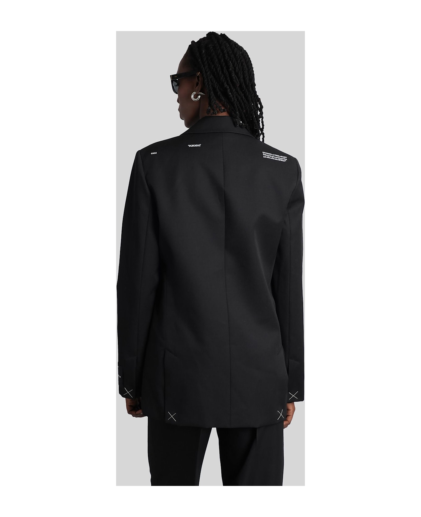 Off-White Blazer In Black Wool - black