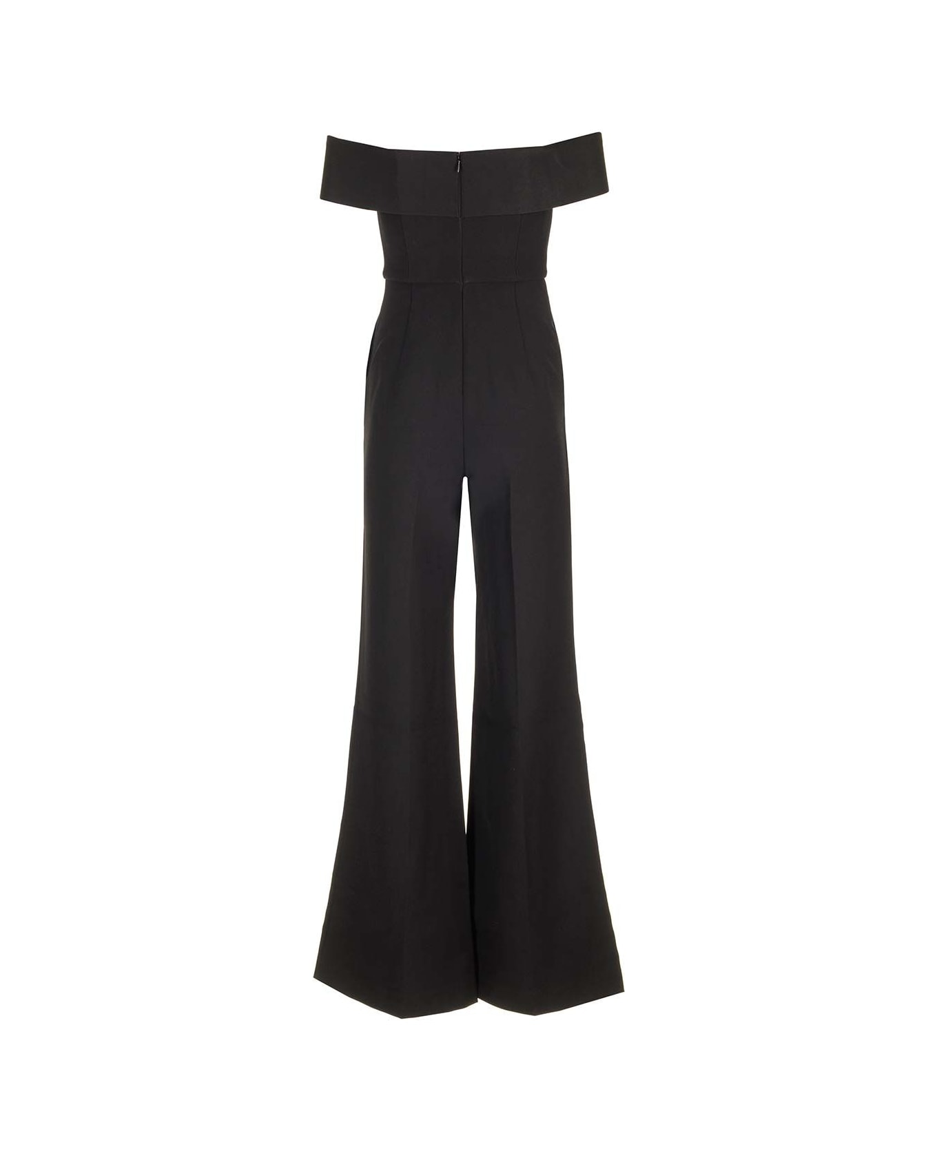 Roland Mouret Off The Shoulder Crepe Jumpsuit Black - Black