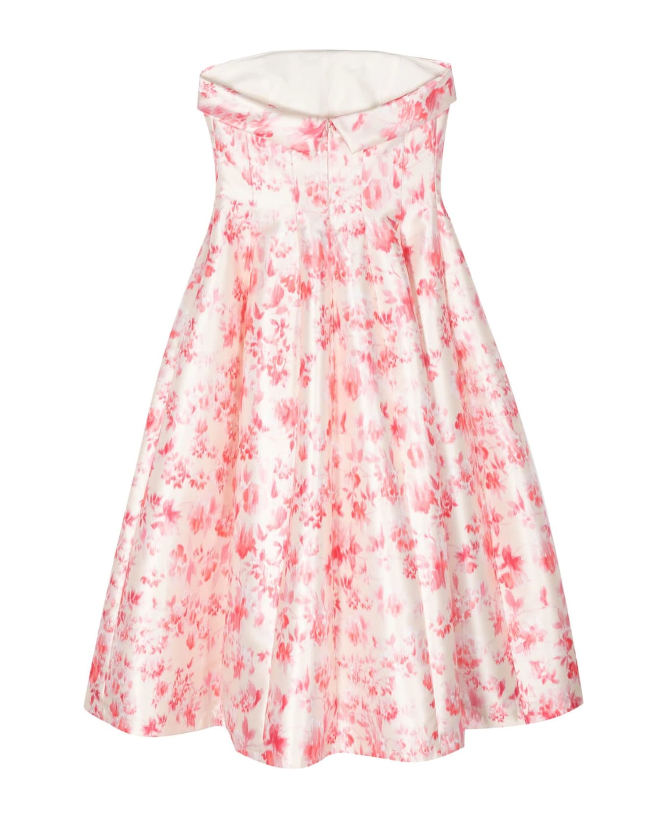 Philosophy di Lorenzo Serafini White And Pink Pleated Midi Dress - White
