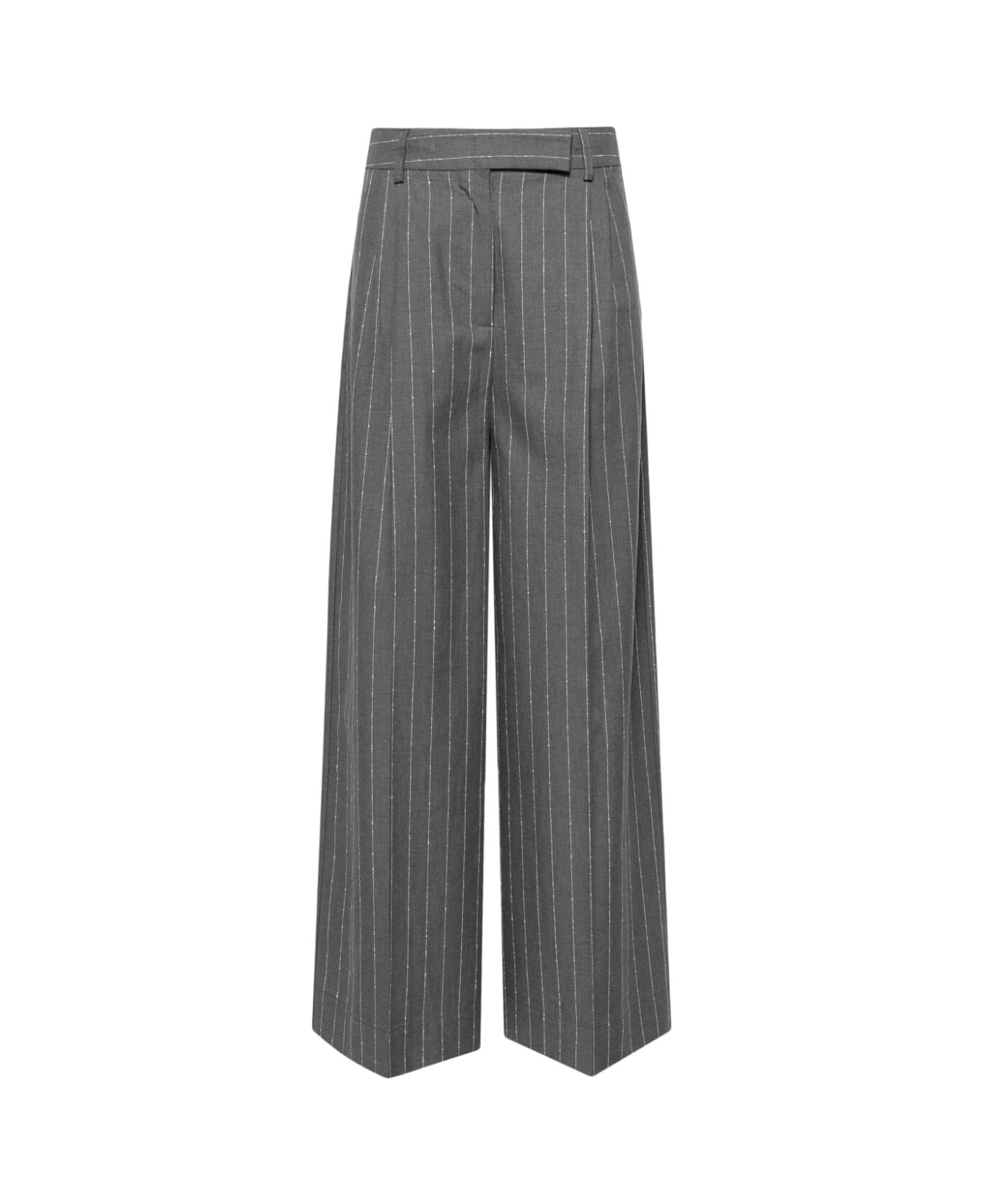 SEMICOUTURE Kerrie Trouser - Srtiped Anthracite