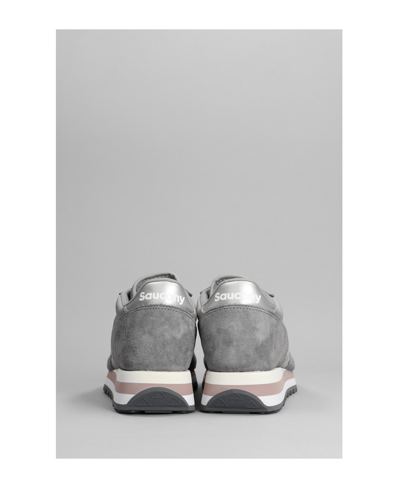 Saucony Jazz Triple Sneakers In Grey Suede And Fabric - Grey/light Grey