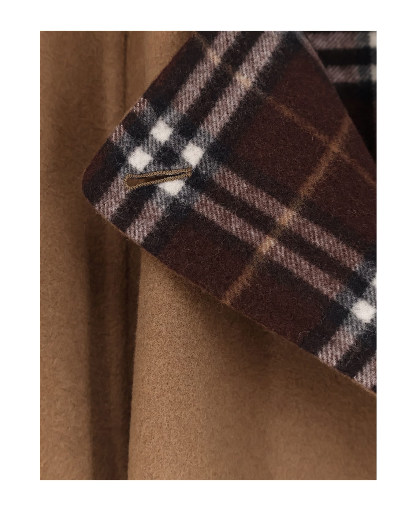 Burberry Belmont Virgin Wool Cape - CAMEL/TREACLE BN CHK