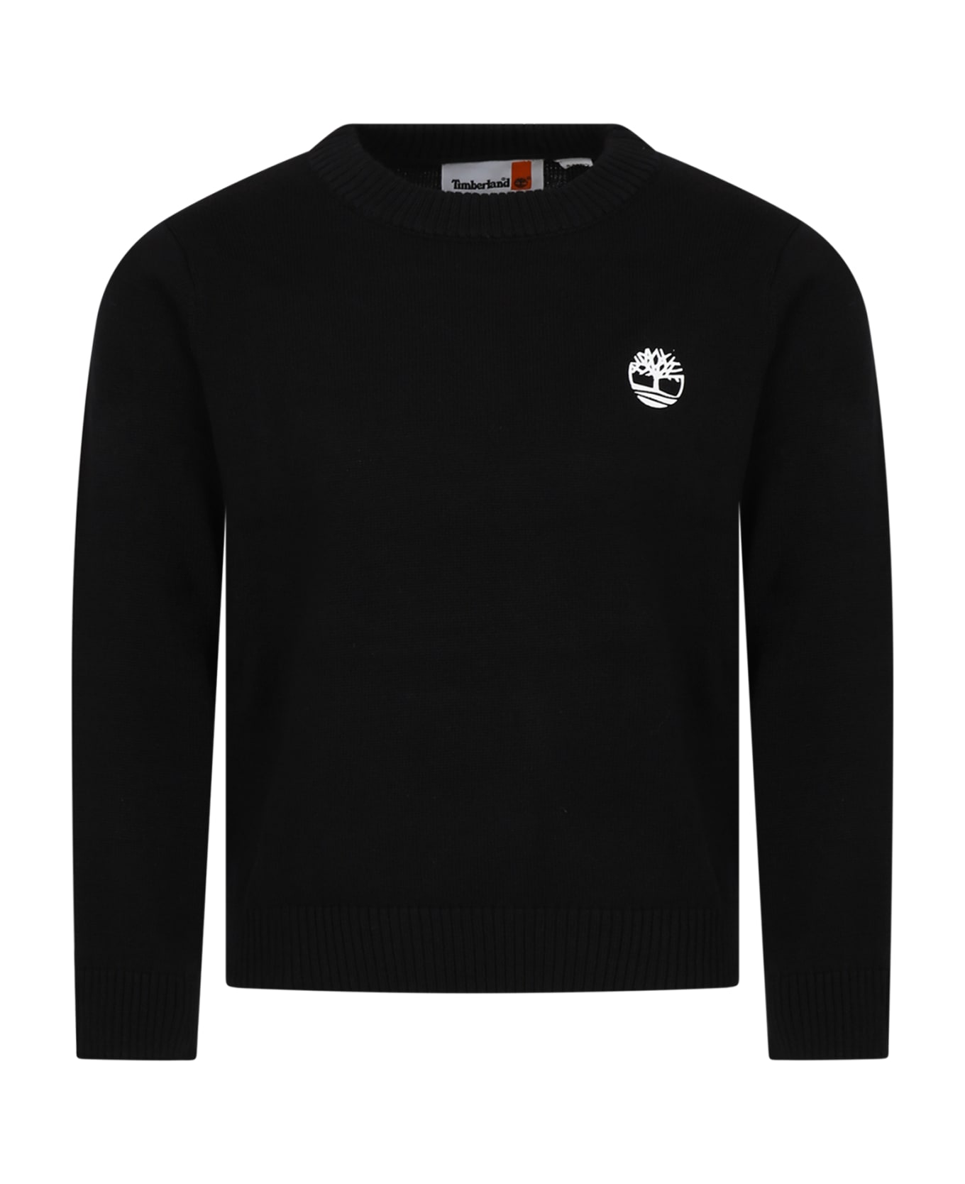 Timberland Black Sweater For Boy With Logo - Black