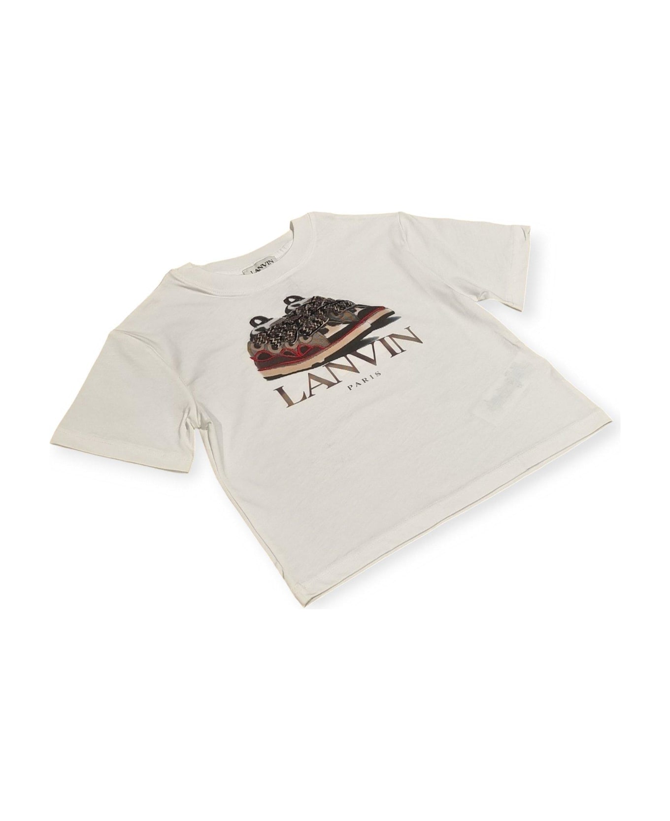 Lanvin Logo-printed Short-sleeved Crewneck T-shirt - Bianco