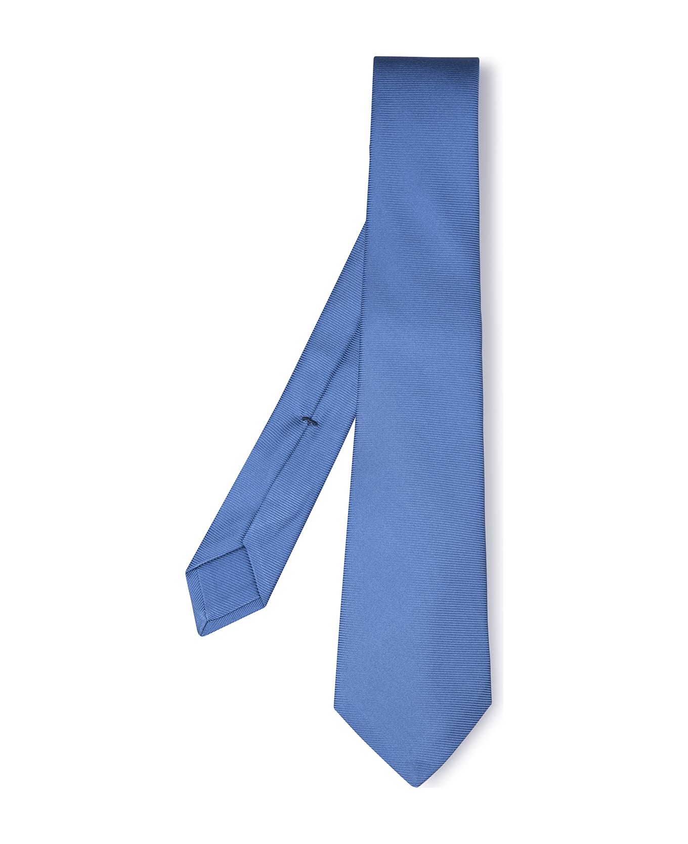 Kiton Man Light Blue Silk Tie - Royal