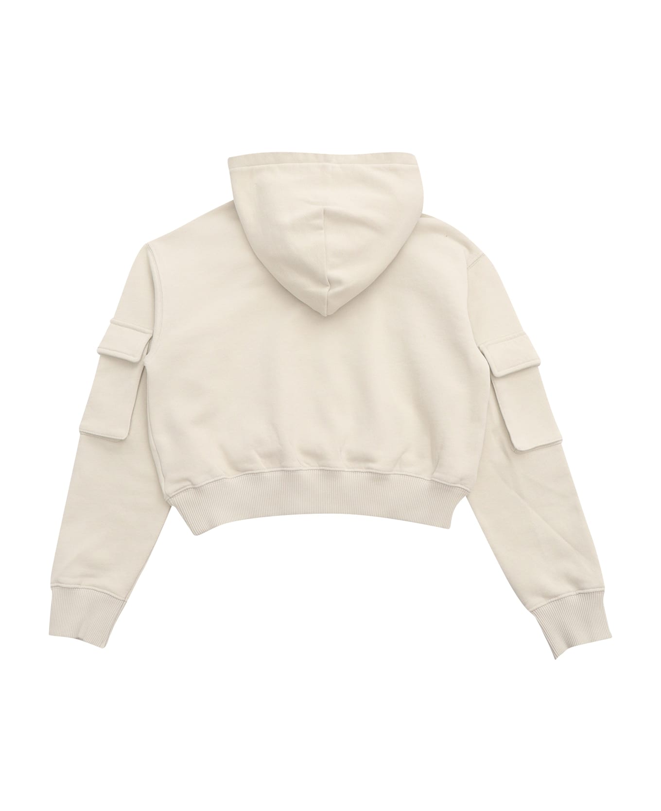 Off-White Cargo Hoodie Crop Light Grey - Silver - BEIGE