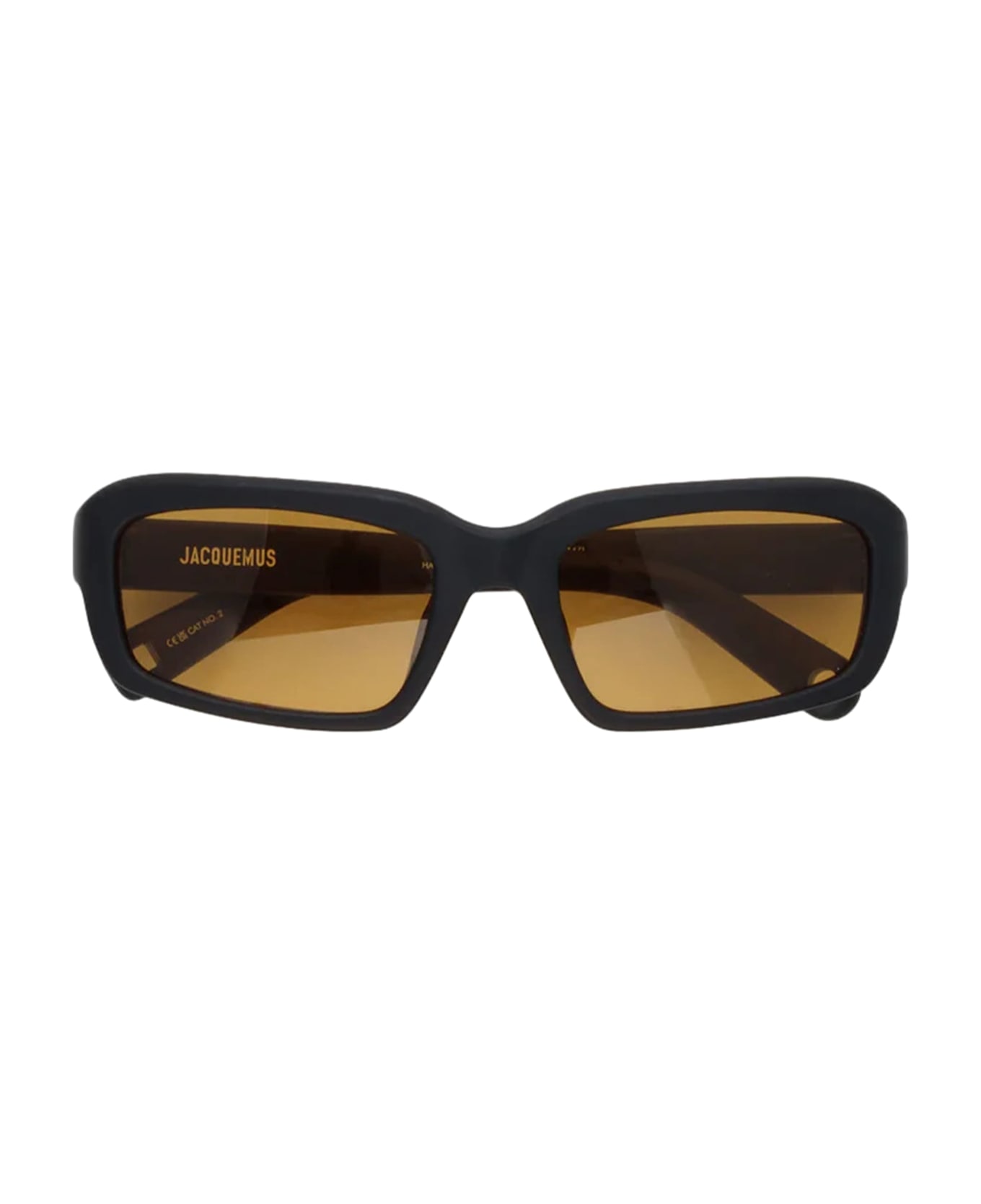 Jacquemus Marino - Matte Black / Amber Lens Sunglasses - Black