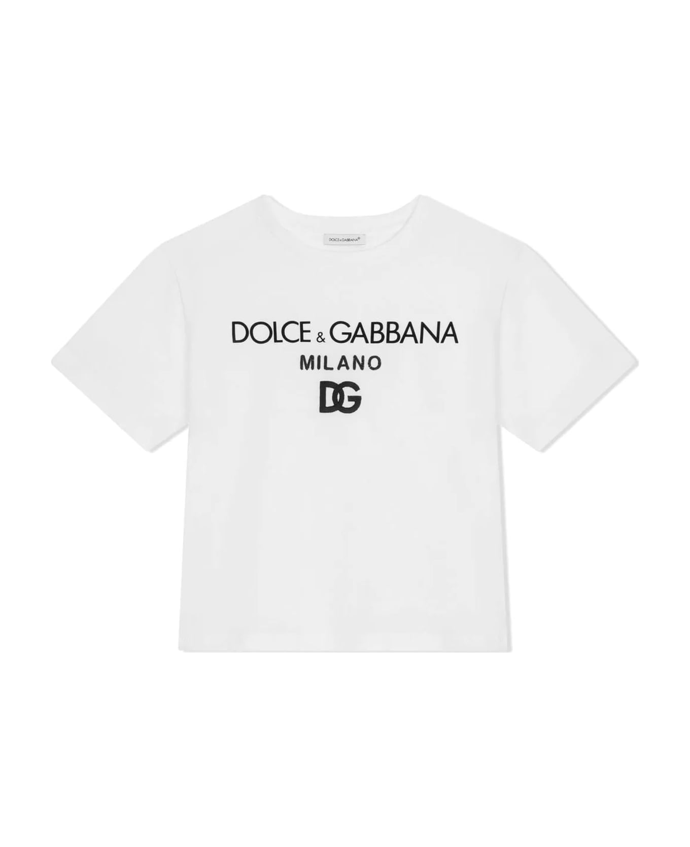 Dolce & Gabbana White Cotton T-shirt - White Tシャツ＆ポロシャツ
