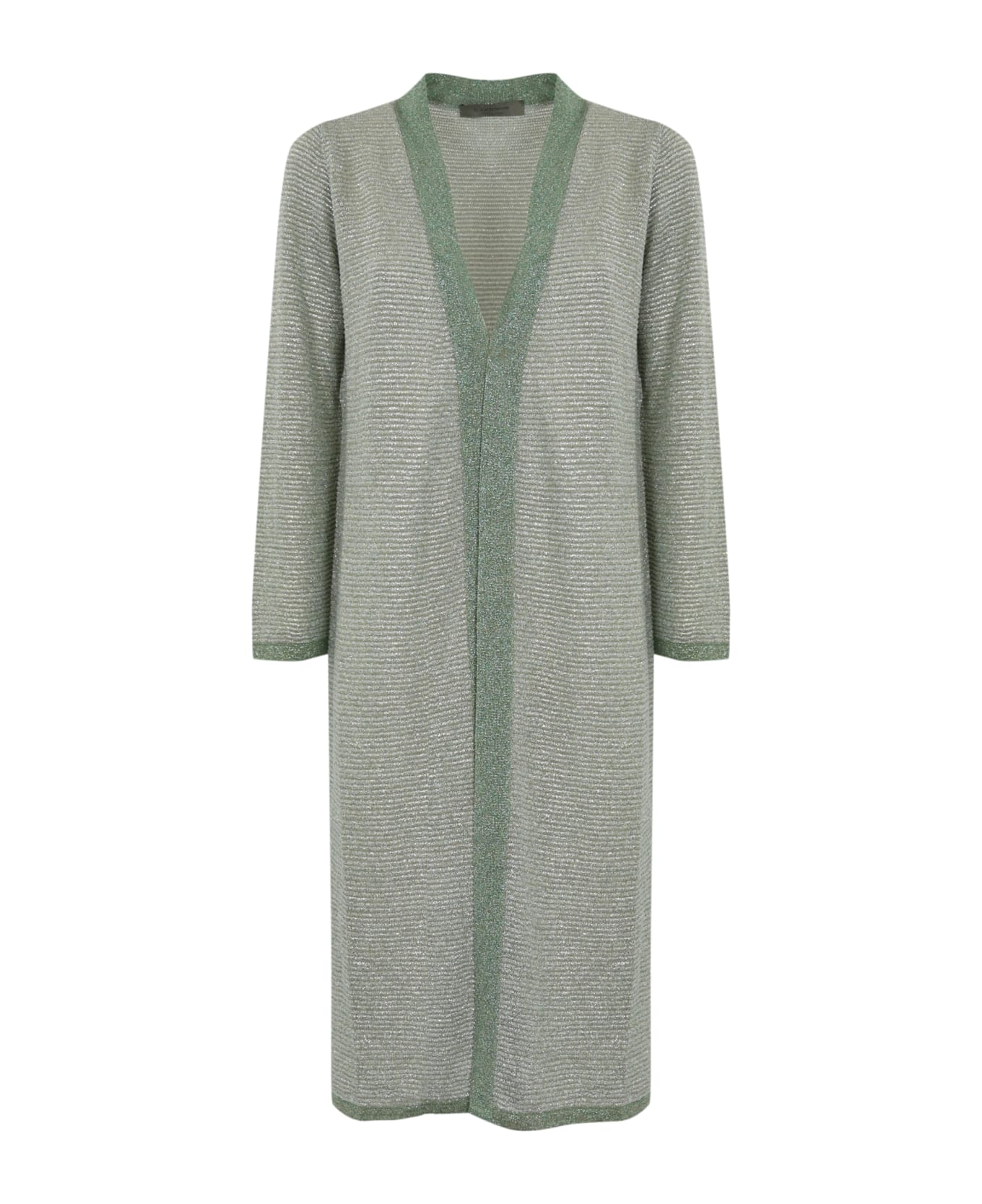 D.Exterior Long Cardigan In Viscose And Lurex - SALVIA