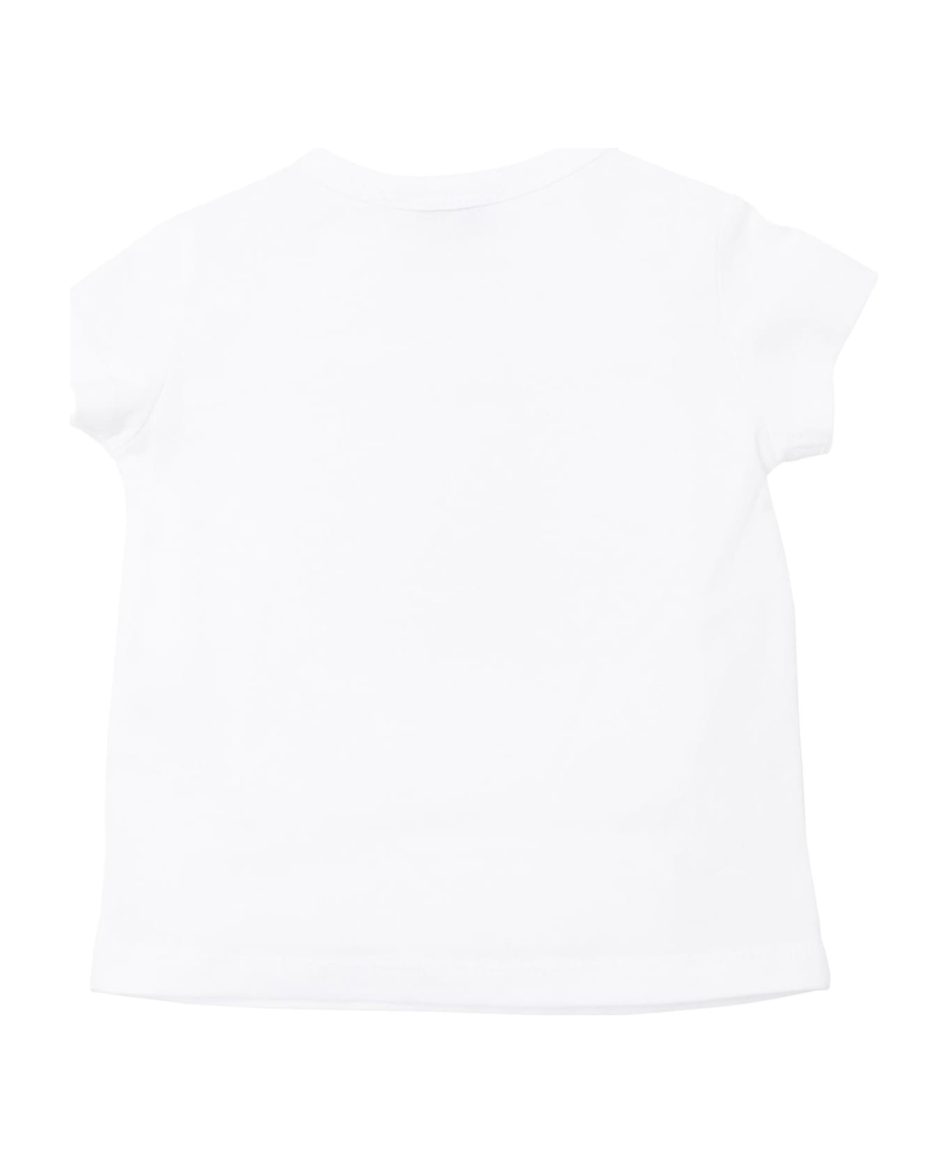Kenzo Kids White T-shirt With Iconic Tiger And Logo - White
