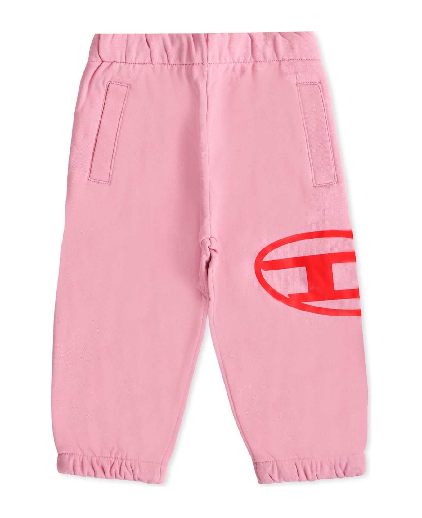Diesel Pink Trousers For Baby Girl With Logo - Pink ボトムス