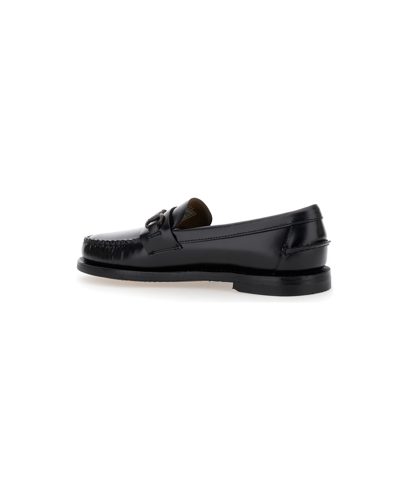 Sebago 'joe' Black Pull-on Loafers With Horsebit Detail In Leather Woman - Black