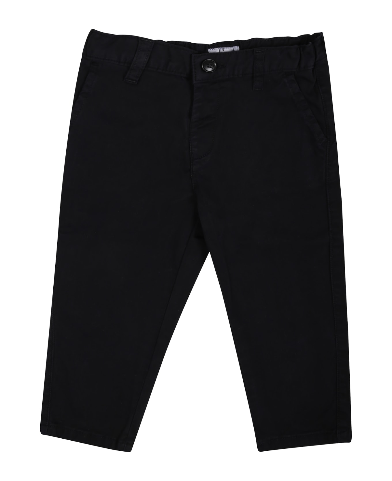 Emporio Armani Blue Trousers For Baby Boy With Logo - Blu navy ボトムス