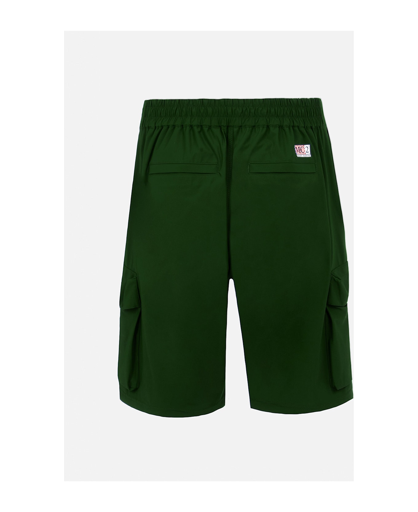 MC2 Saint Barth Military Green Technic Fabric Bermuda Shorts Deck - GREEN