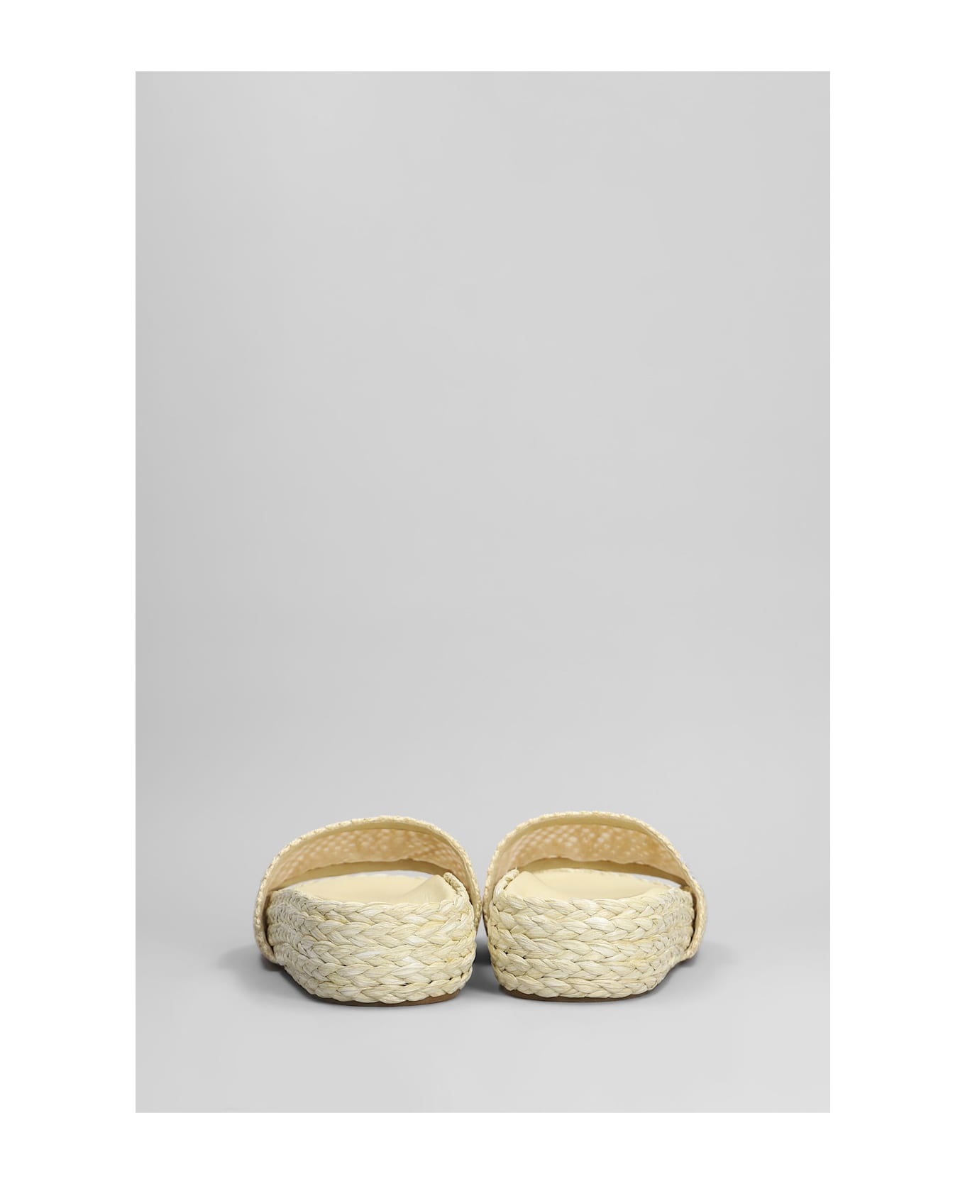 Chloé Isla Flats In Beige Raffia - beige