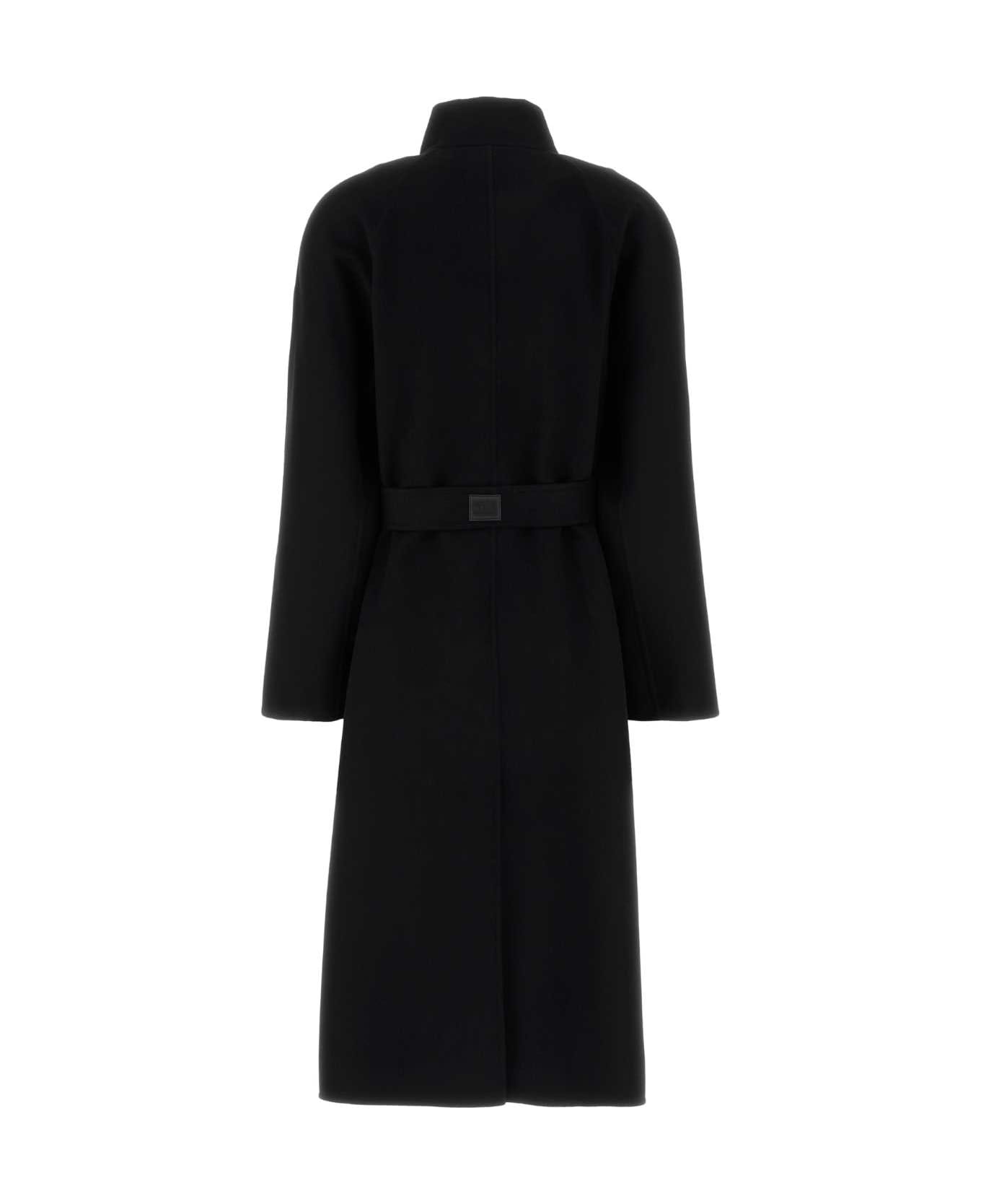 Loewe Black Wool Blend Coat - BLACK