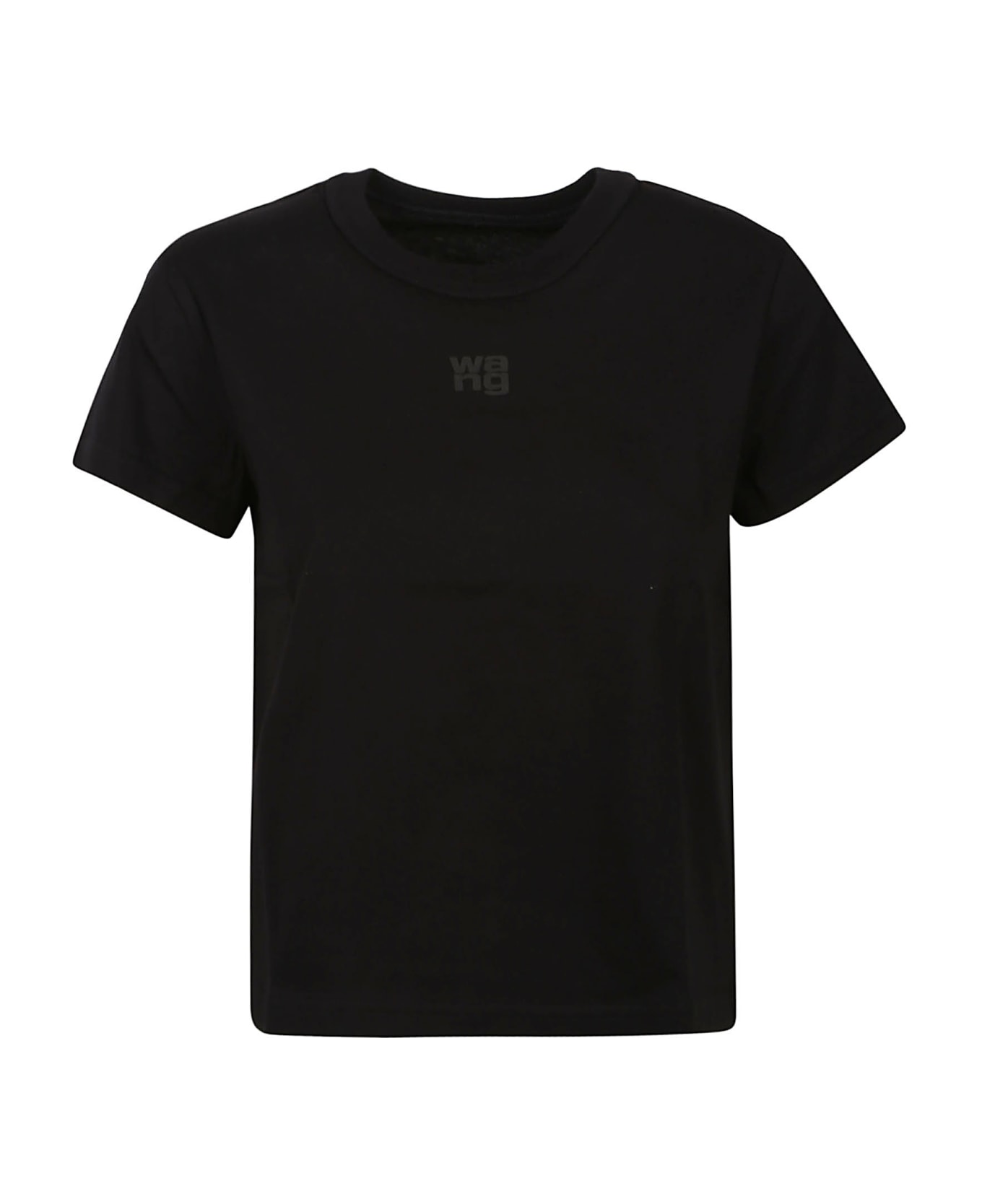 T by Alexander Wang Puff Logo Bound Neck Essential Shrunk T-shirt - Black Tシャツ