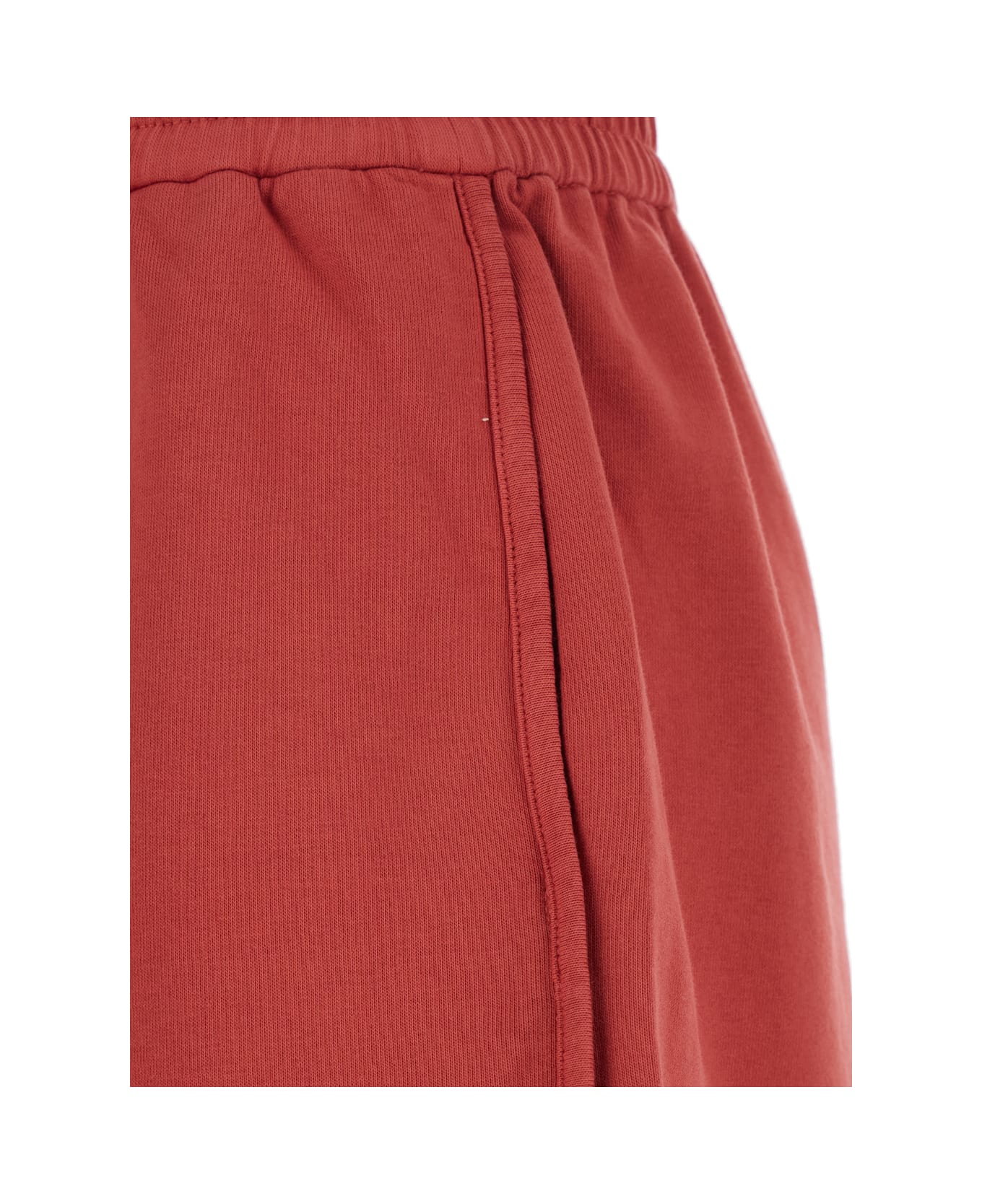 Brunello Cucinelli Red Shorts With Elastic Drawstring Waist In Cotton Man - Red