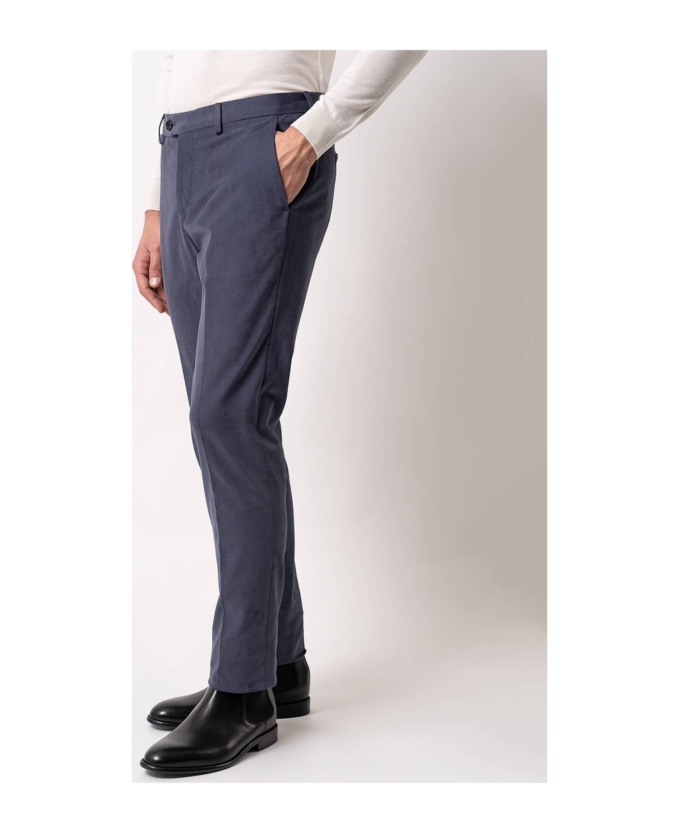Larusmiani Velvet Trousers Howard Pants - DarkBlue