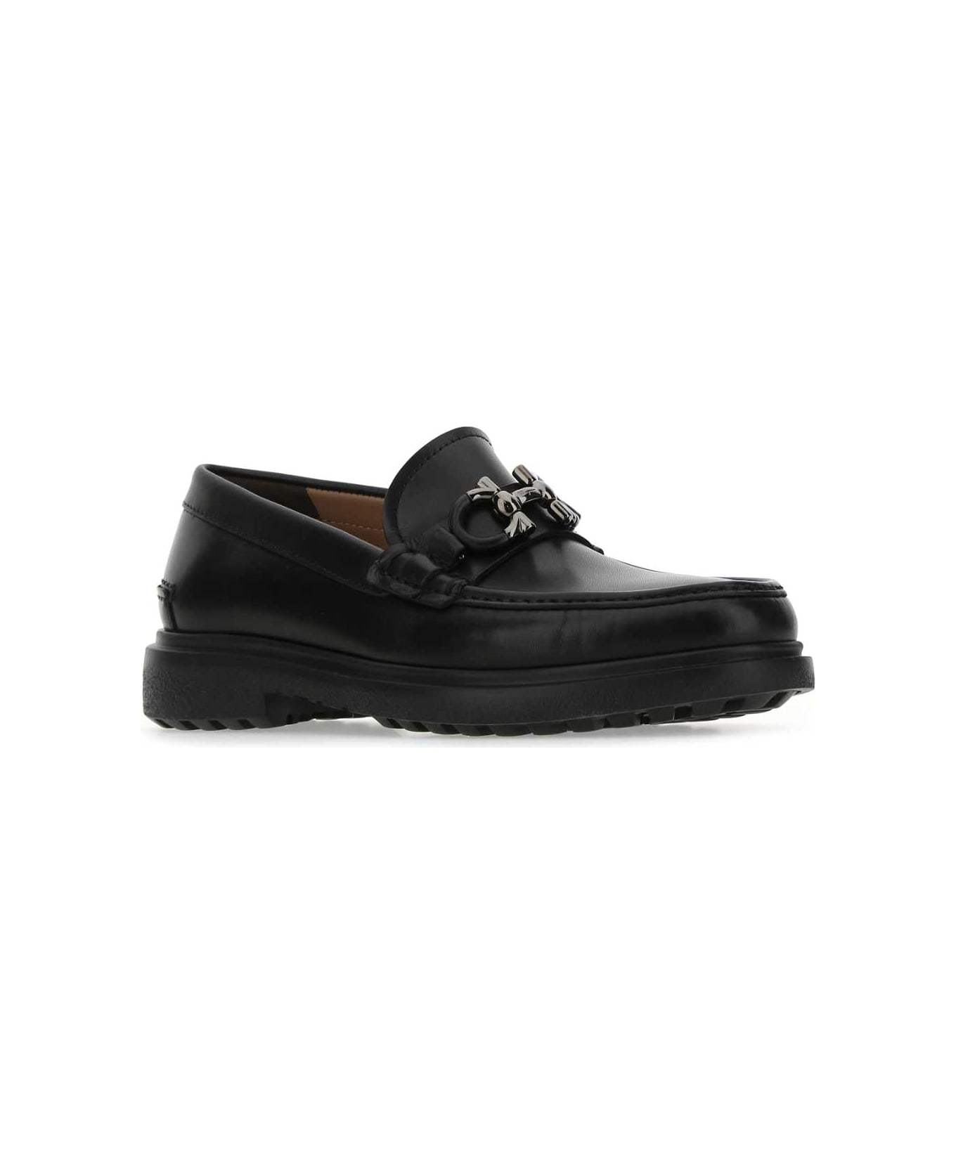 Ferragamo Black Leather Loafers - NERONUDE