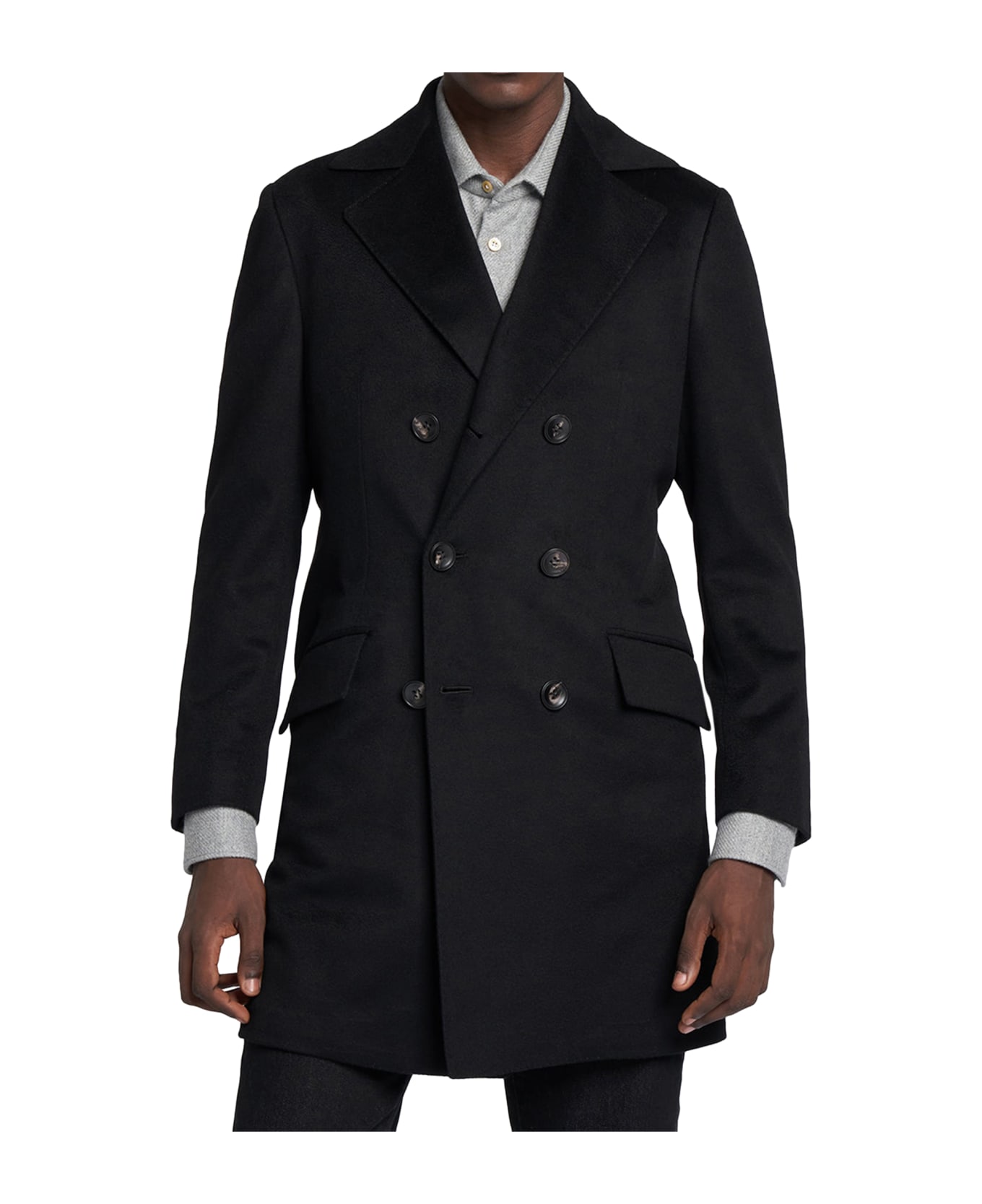 Kiton Outdoor Jacket Cashmere - BLACK レインコート