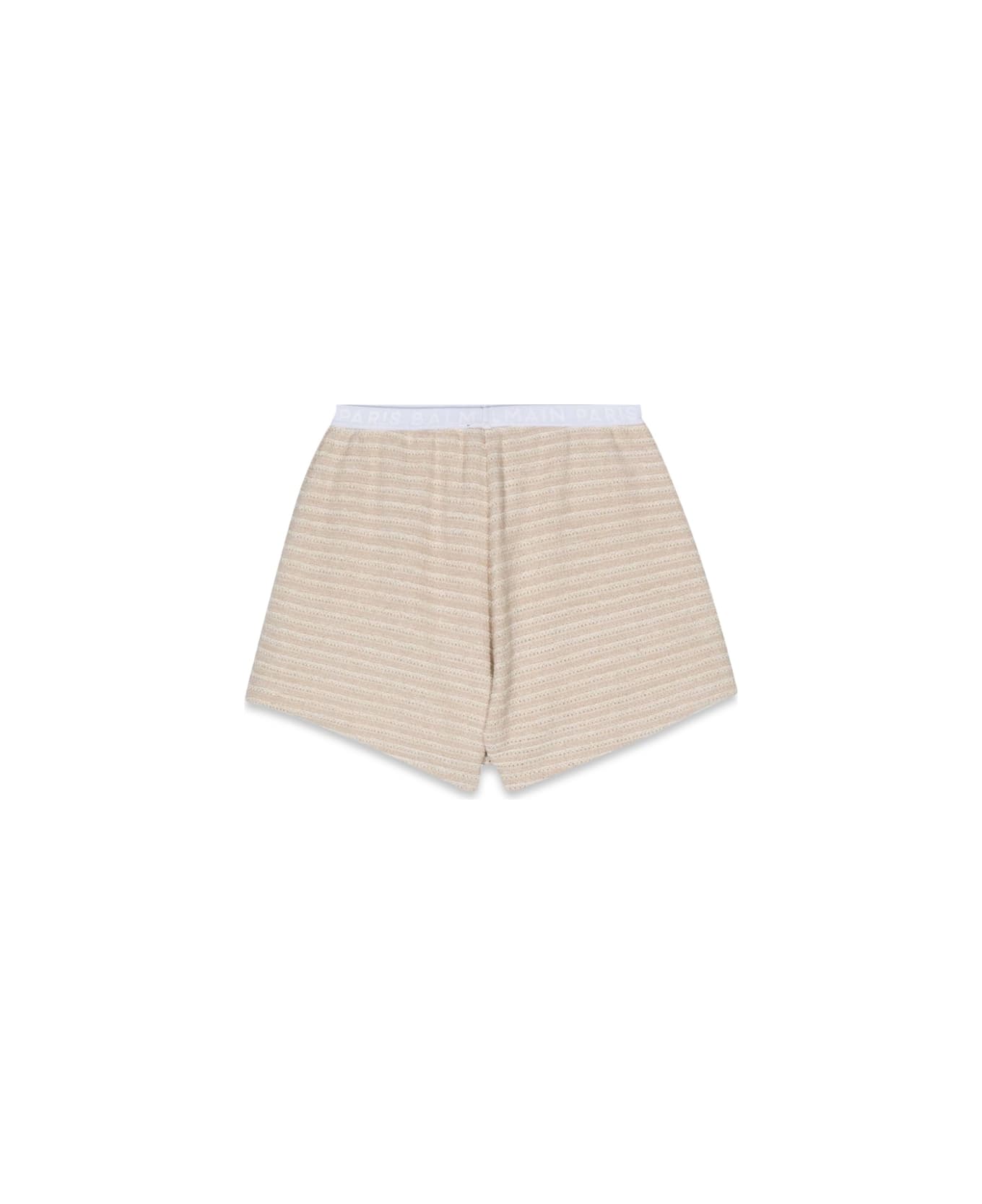 Balmain Knit Shorts - BEIGE