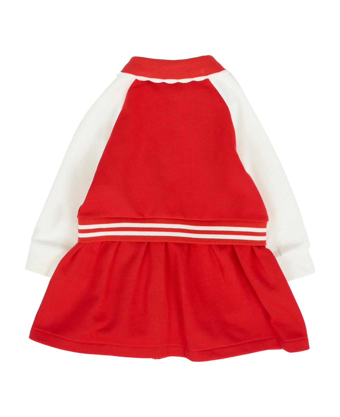 Fendi Red Dress For Baby Girl With Logo - Red ボディスーツ＆セットアップ