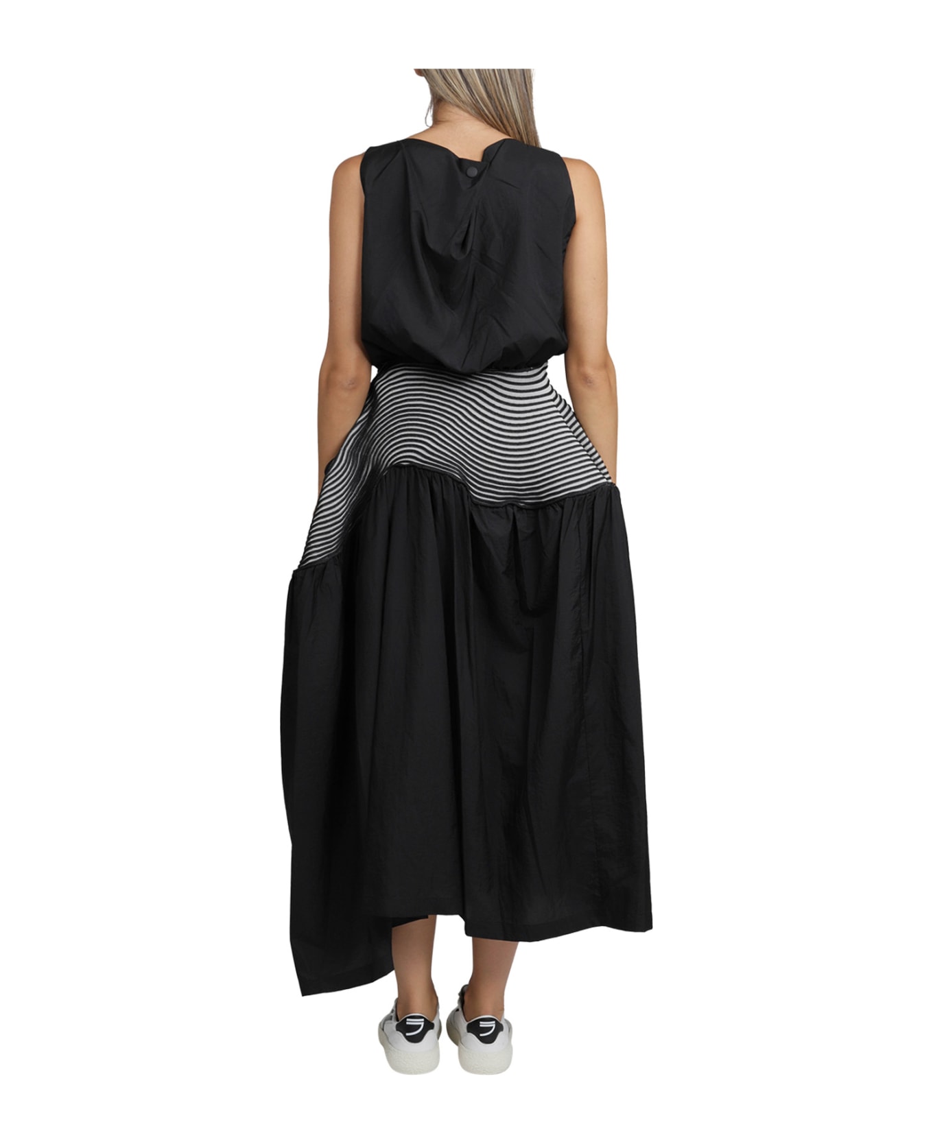 Issey Miyake Winding Solid Black Dress - Black