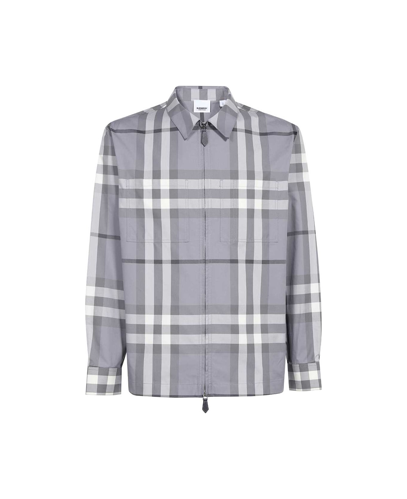 Burberry Checked Cotton Shirt - grey シャツ