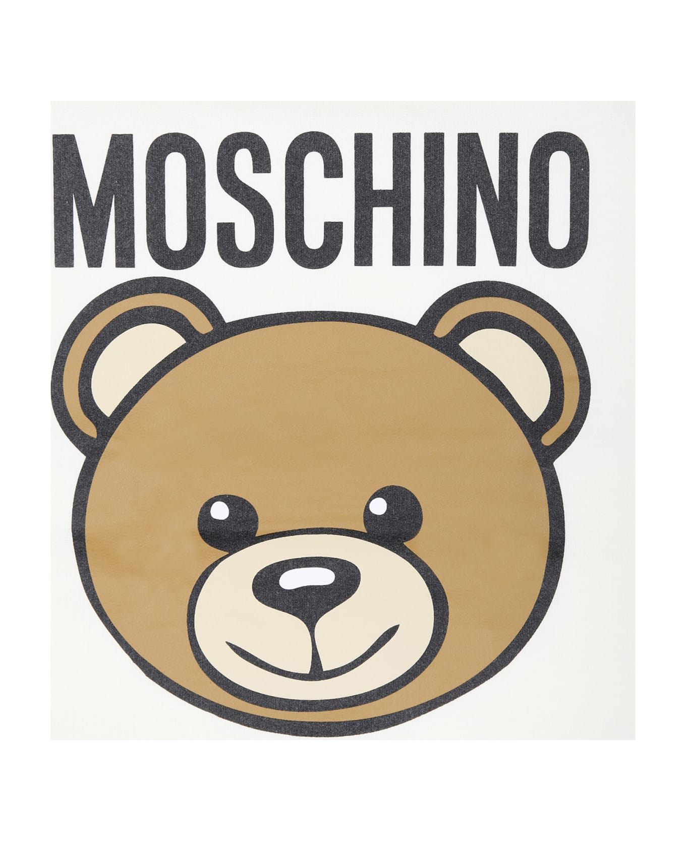 Moschino Ivory Babies Blanket With Teddy Bear And Logo - Ivory