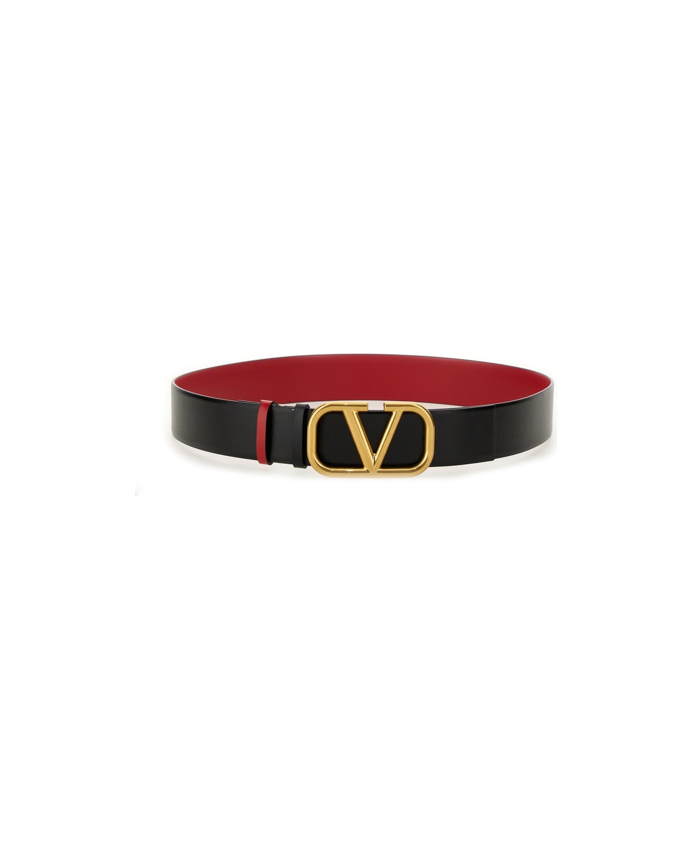 Valentino Garavani Vlogo Signature Reversible Belt - NEROROUGEPUR