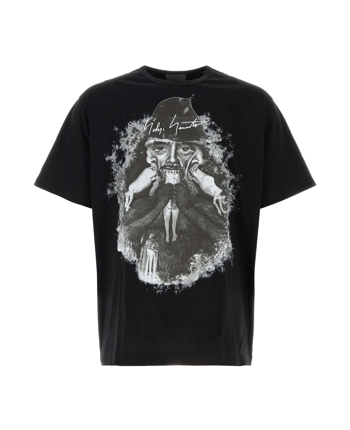 Yohji Yamamoto Black Cotton T-shirt - BLACK
