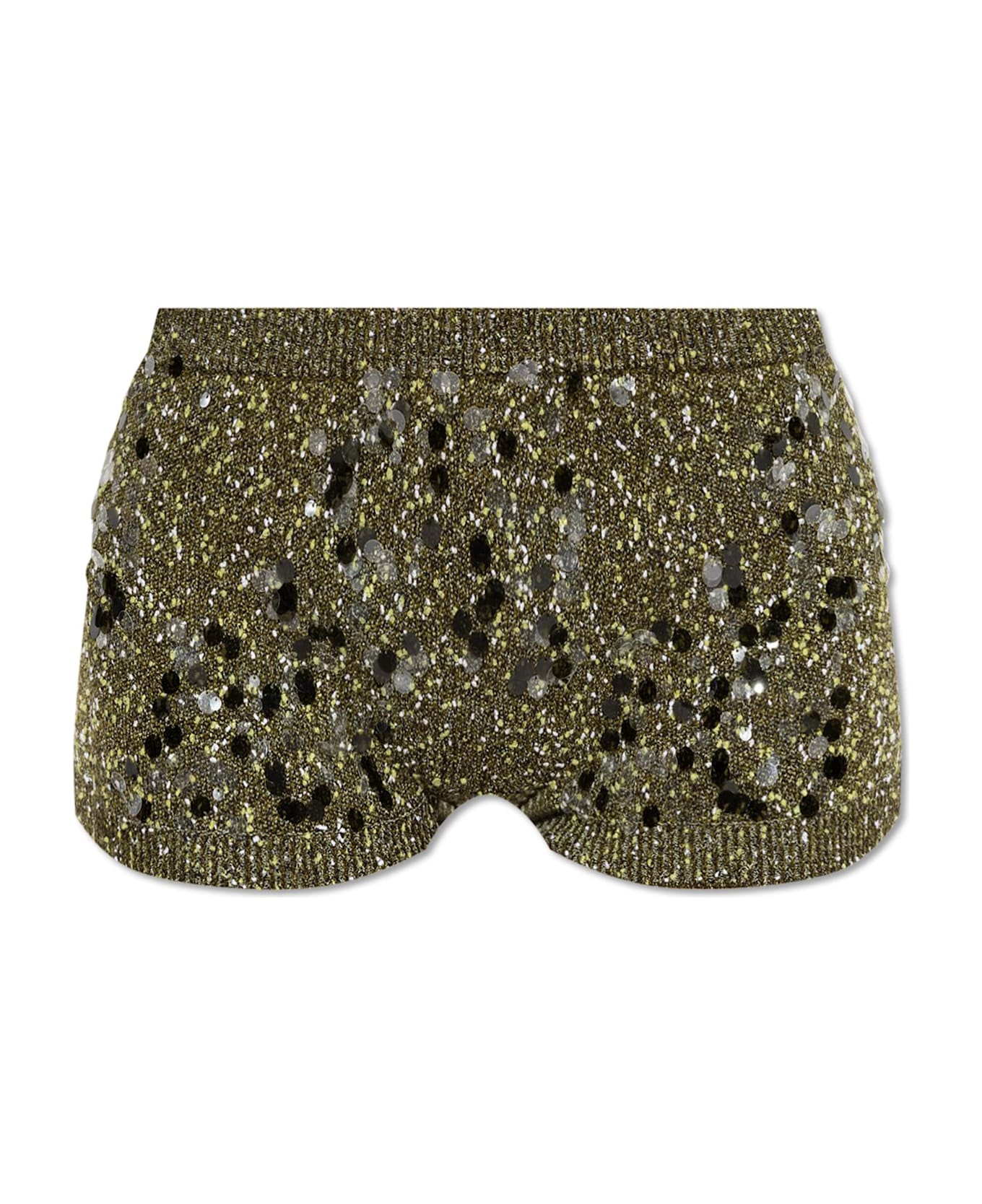Gucci Shorts With Decorative Finishing - MILITARYGREENMIX
