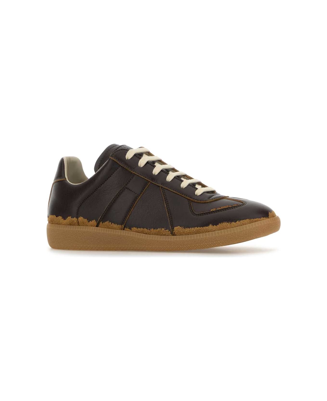 Maison Margiela Dark Brown Leather Replica Sneakers - MULTI