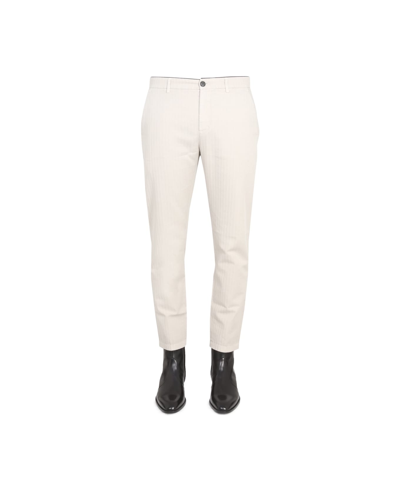Department Five Pants With Logo Patch - BEIGE