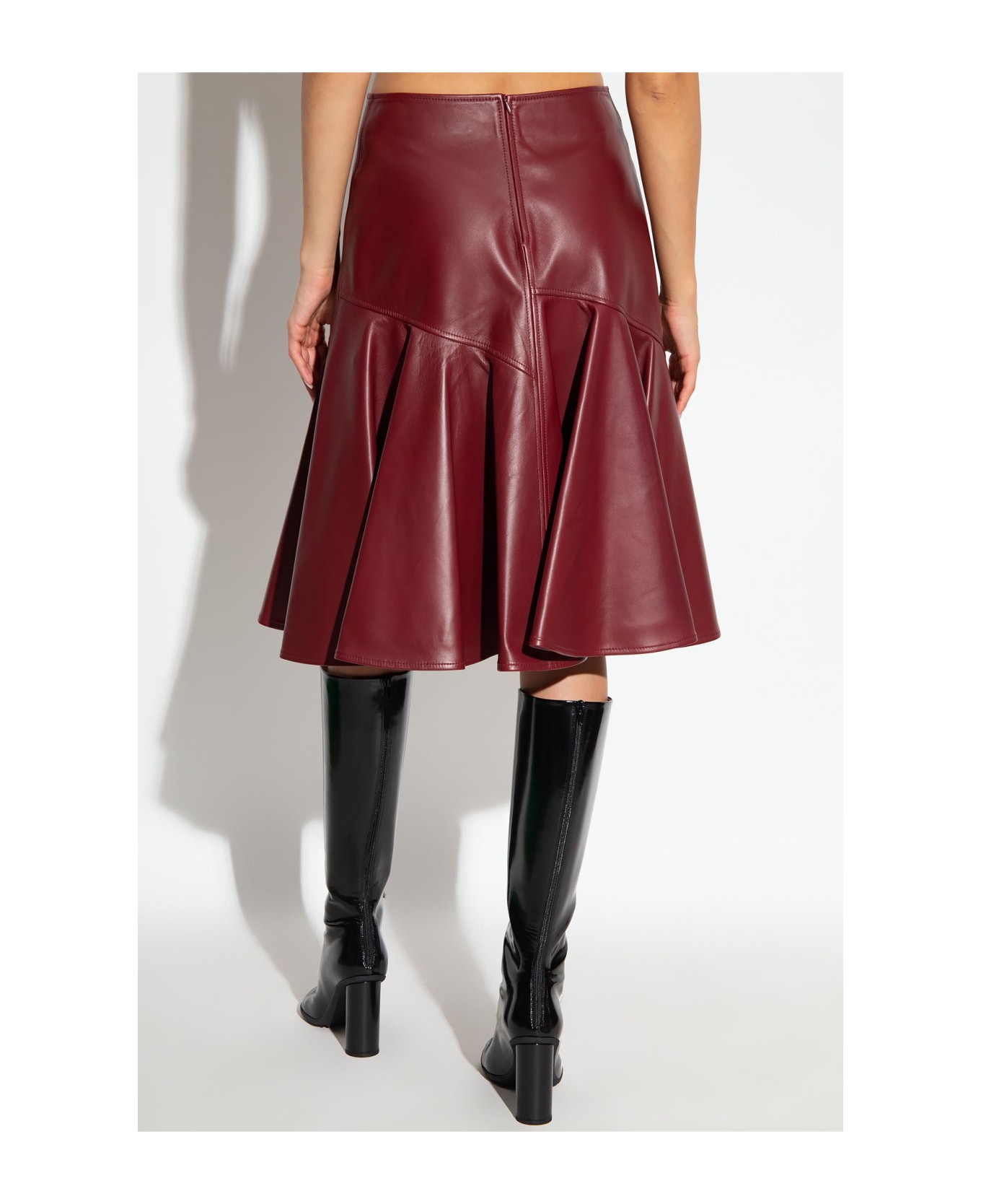 Bottega Veneta Leather Skirt - Bordeaux