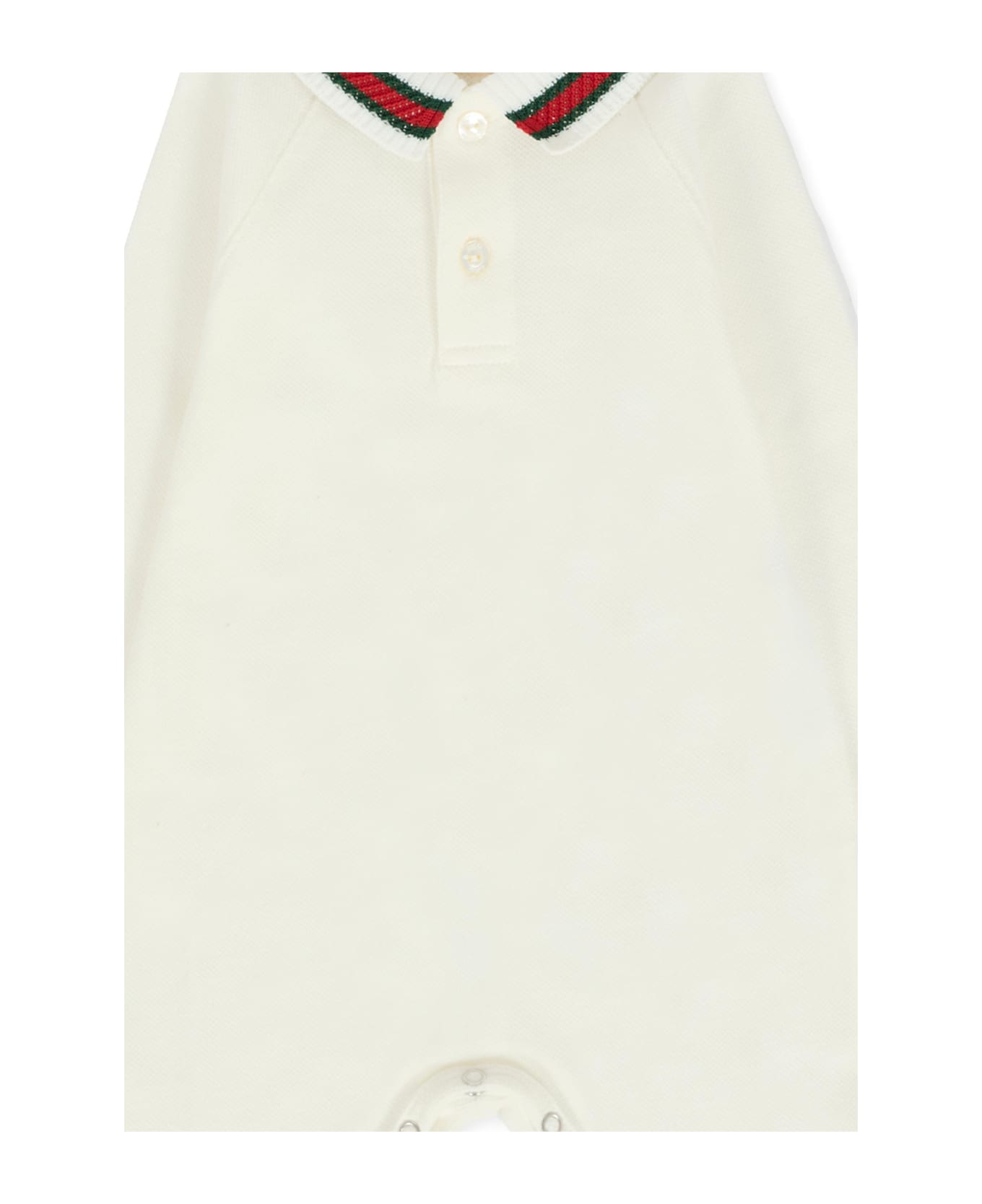 Gucci Ivory Babygrow For Babykids With Web Detail - White