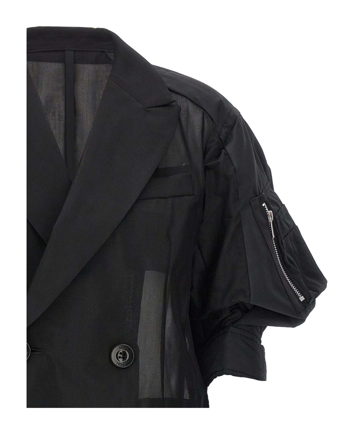 Sacai 'voile X Taffeta' Blazer - Black   コート