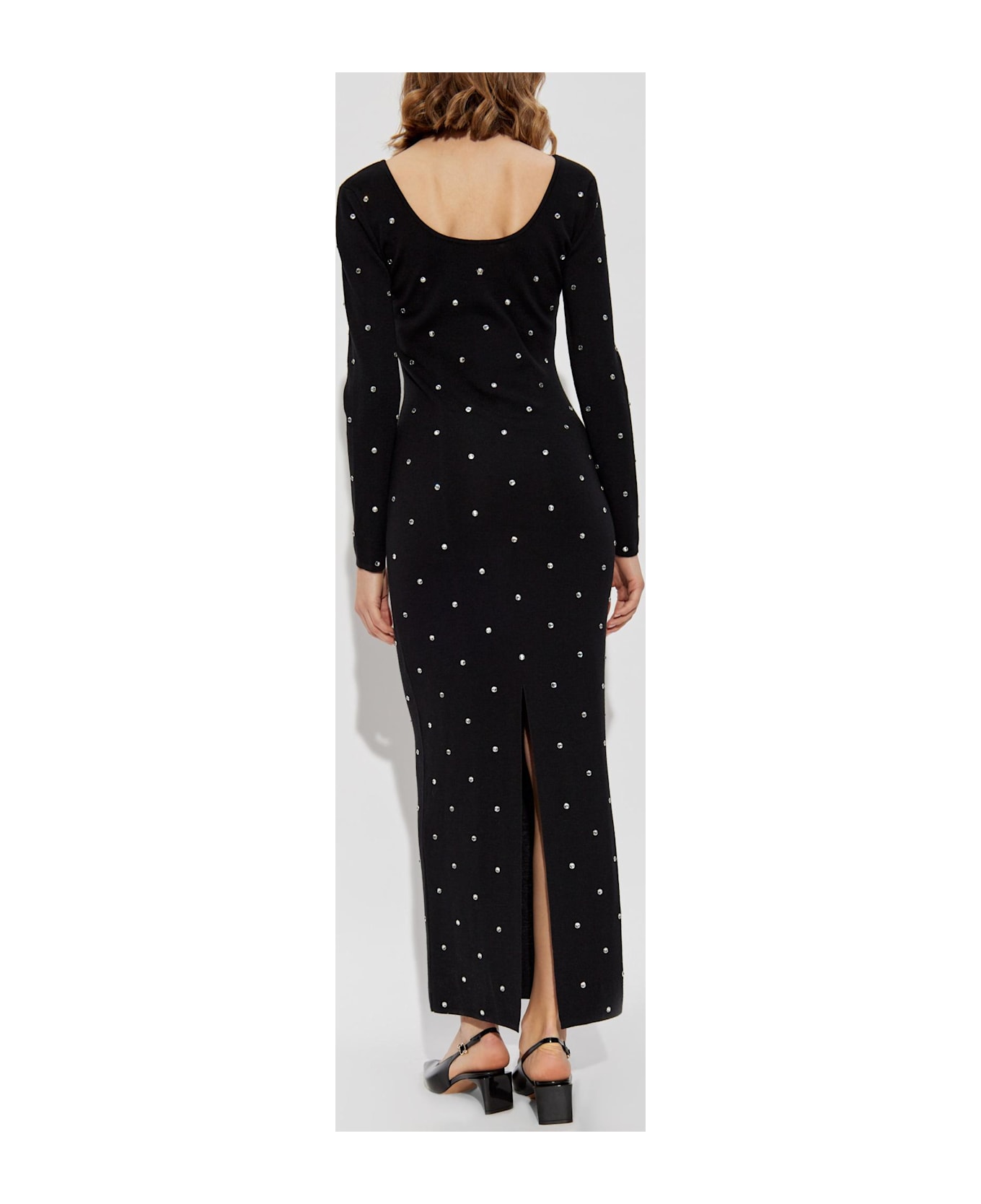 Versace Dress With Shimmering Appliqués - Black