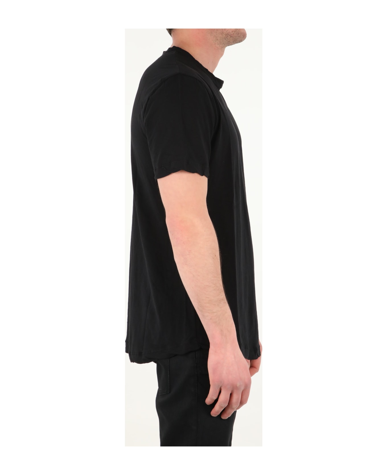 James Perse Black Cotton T-shirt - BLACK