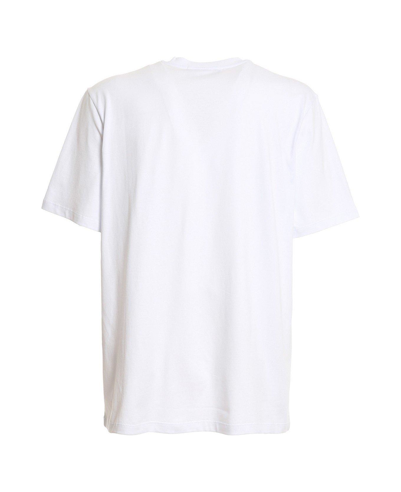 MSGM Logo Printed Crewneck T-shirt - WHITE