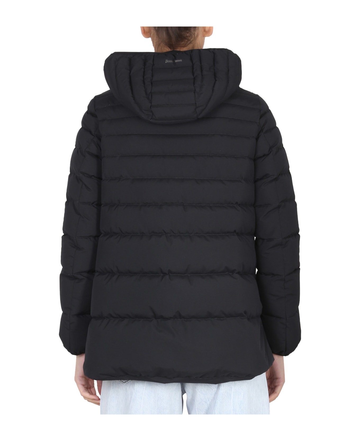 Herno Down Jacket With Zipper - Black