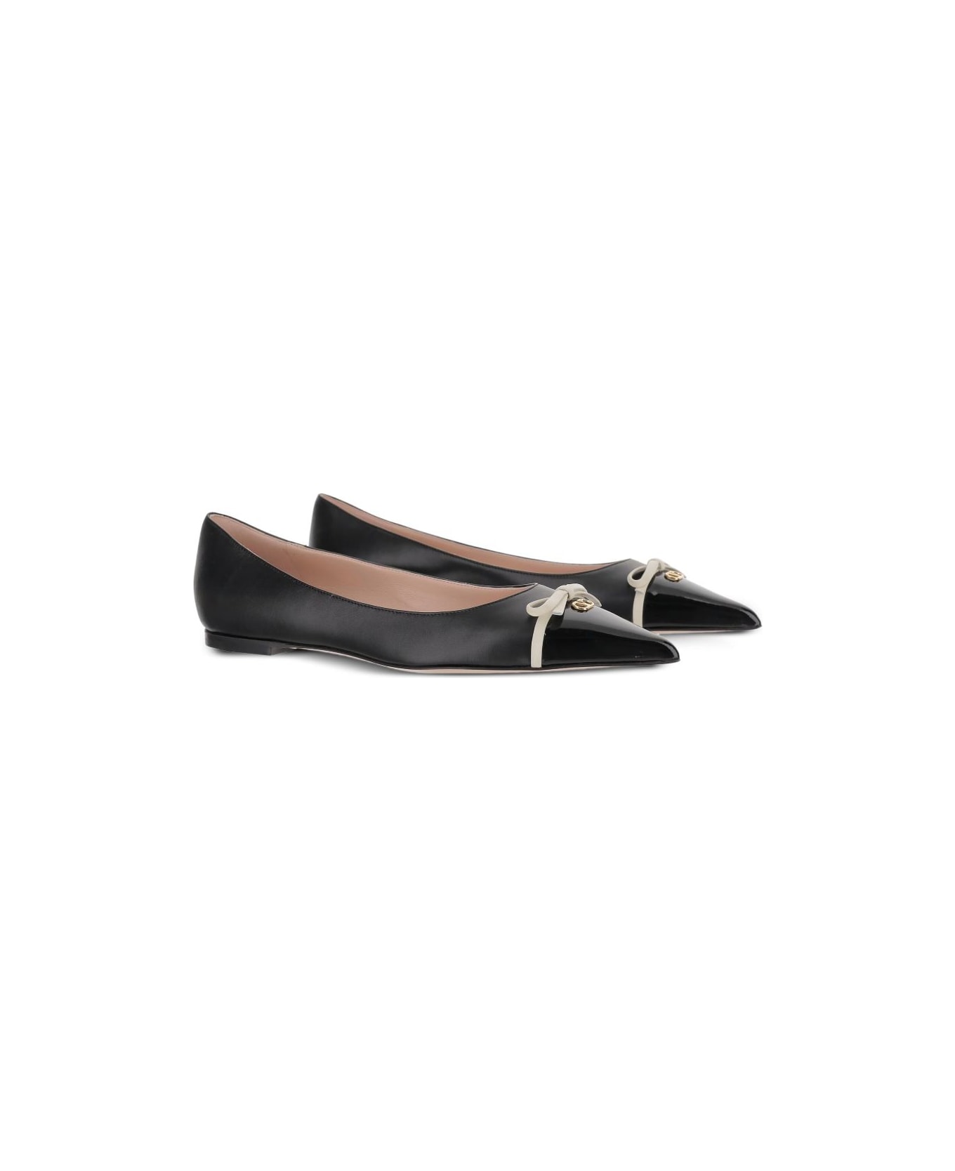 Valentino Garavani Bepointy Leather Ballets - Black